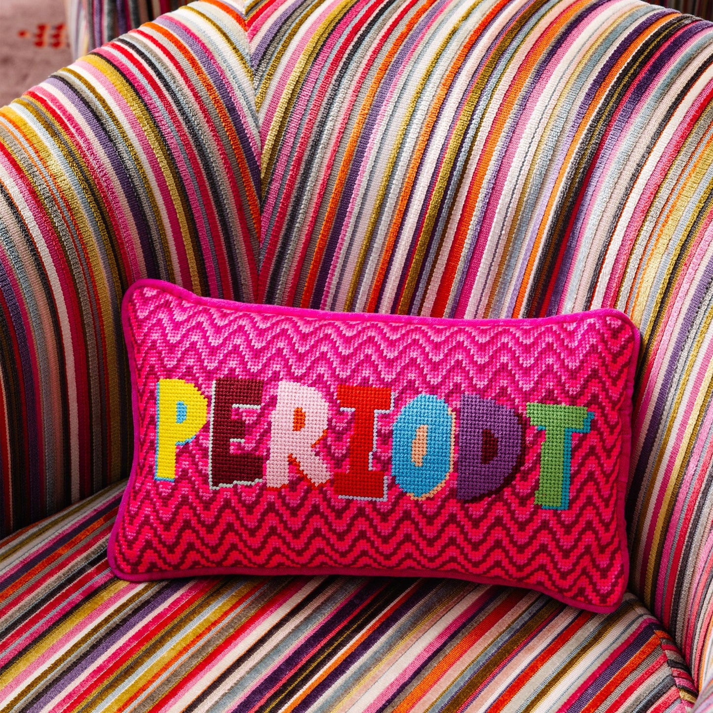 Periodt Needlepoint Pillow