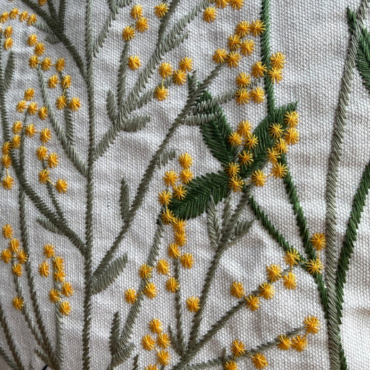 Field of Blooms Embroidered Pillow Cover