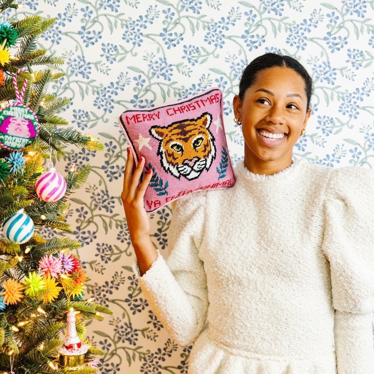 Filthy Animal Needlepoint Pillow