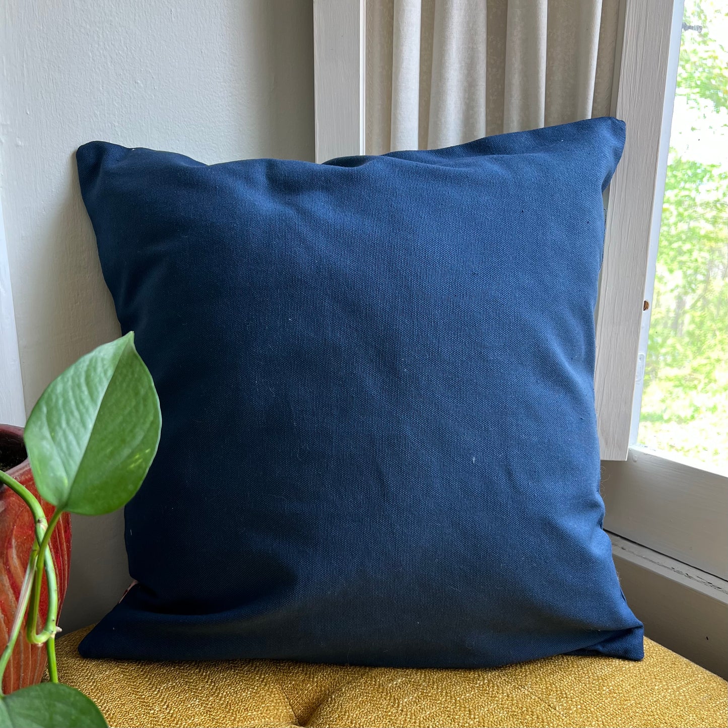 Midnight Gardens Embroidered Throw Pillow Cover