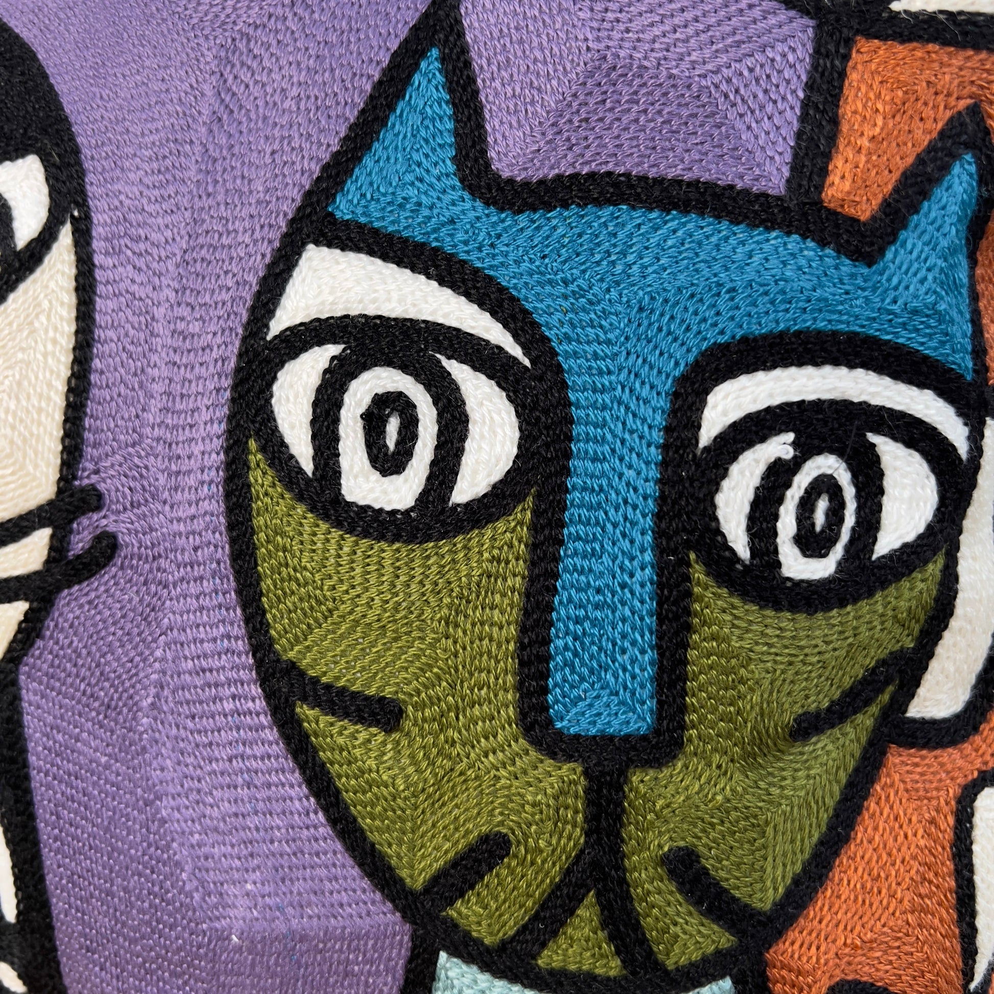 Moonlight Meetup | Embroidered Pillow Cover | Cat Lovers Collection