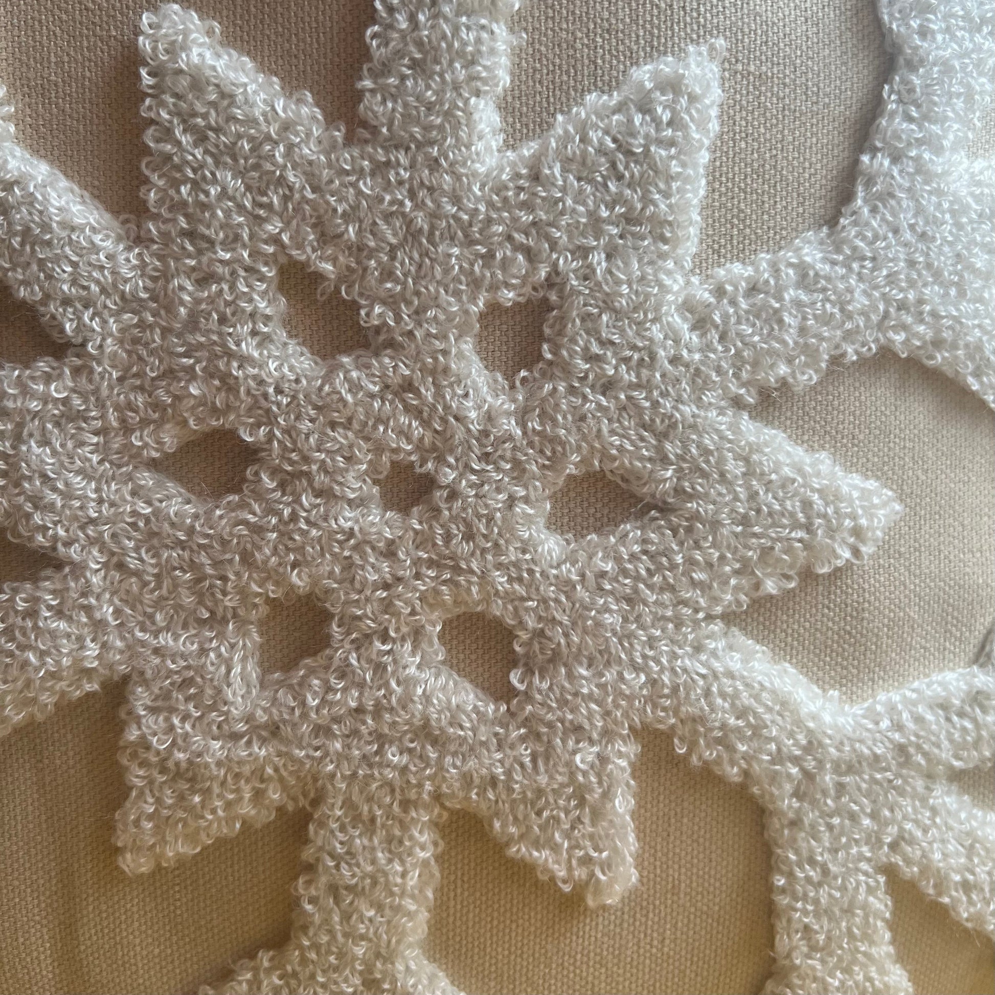 Neutral Snowflake Embroidered Pillow Cover