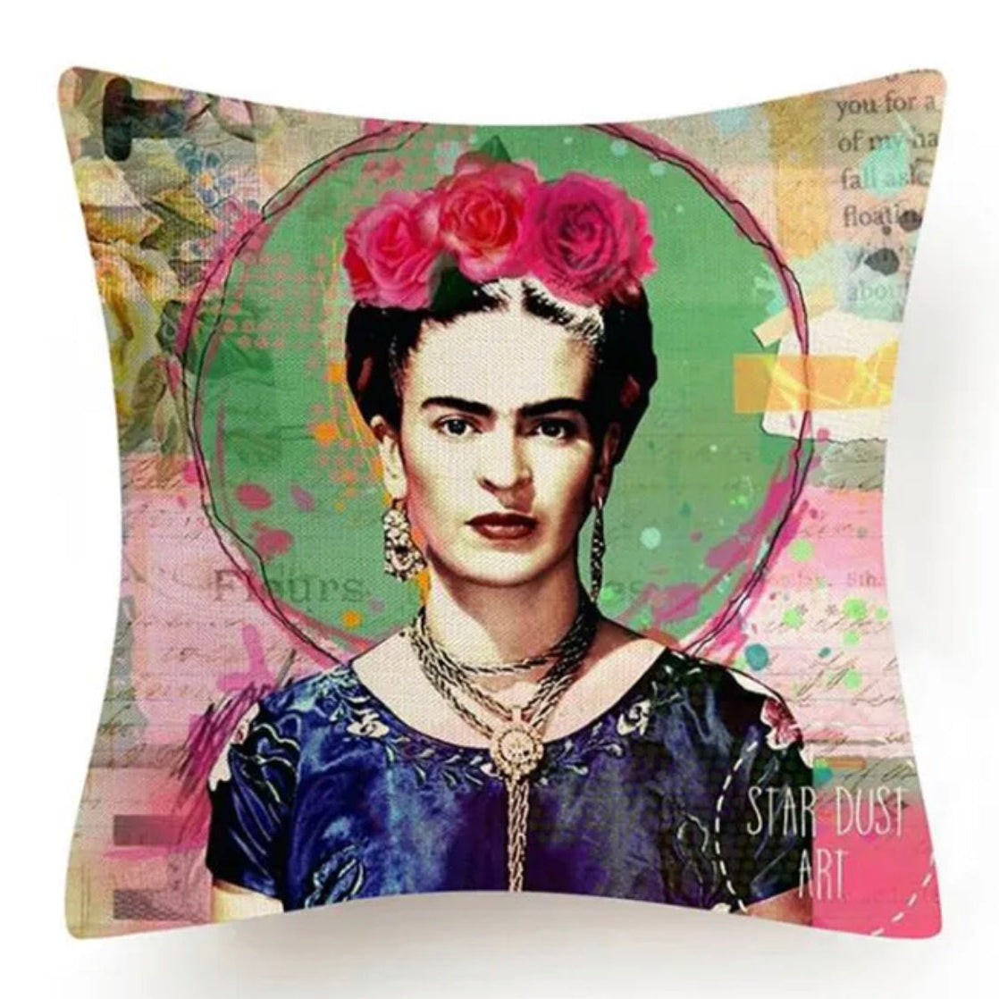 Pastel Frida Indoor Outdoor Throw Pillow Cover Quarter Moon Bazaar