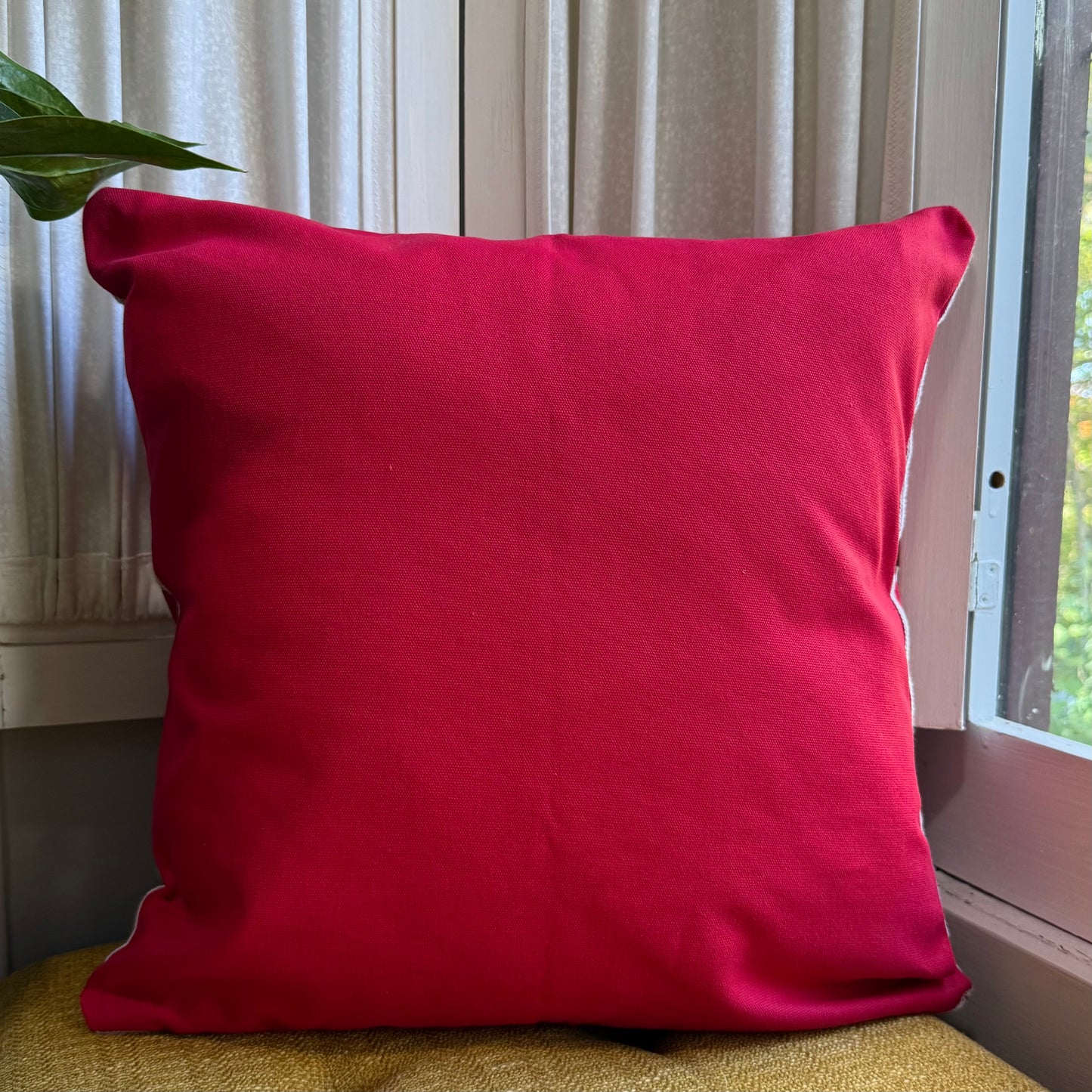 Santa and Reindeer Embroidered Pillow Cover