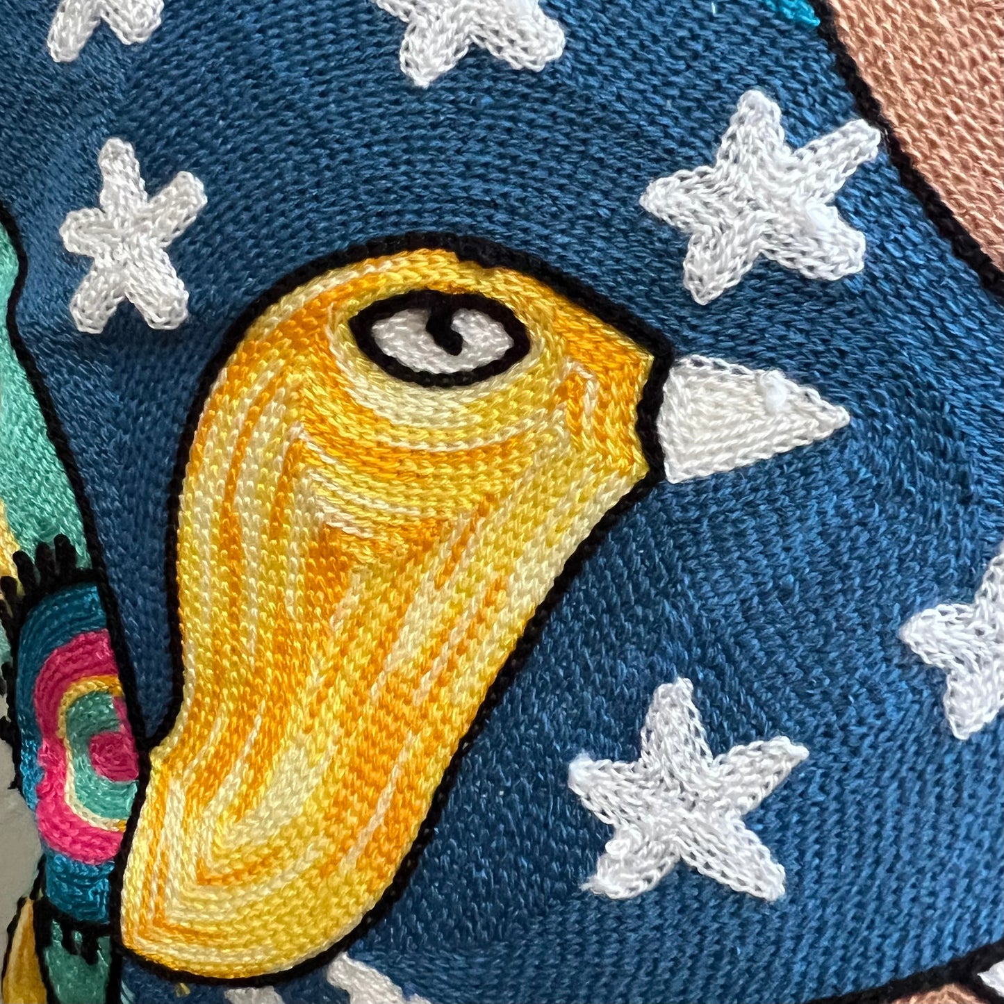 Starry Night Frida Embroidered Pillow Cover