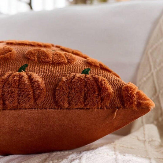 Tufted Pumpkin Lumbar or Square Pillow Cover