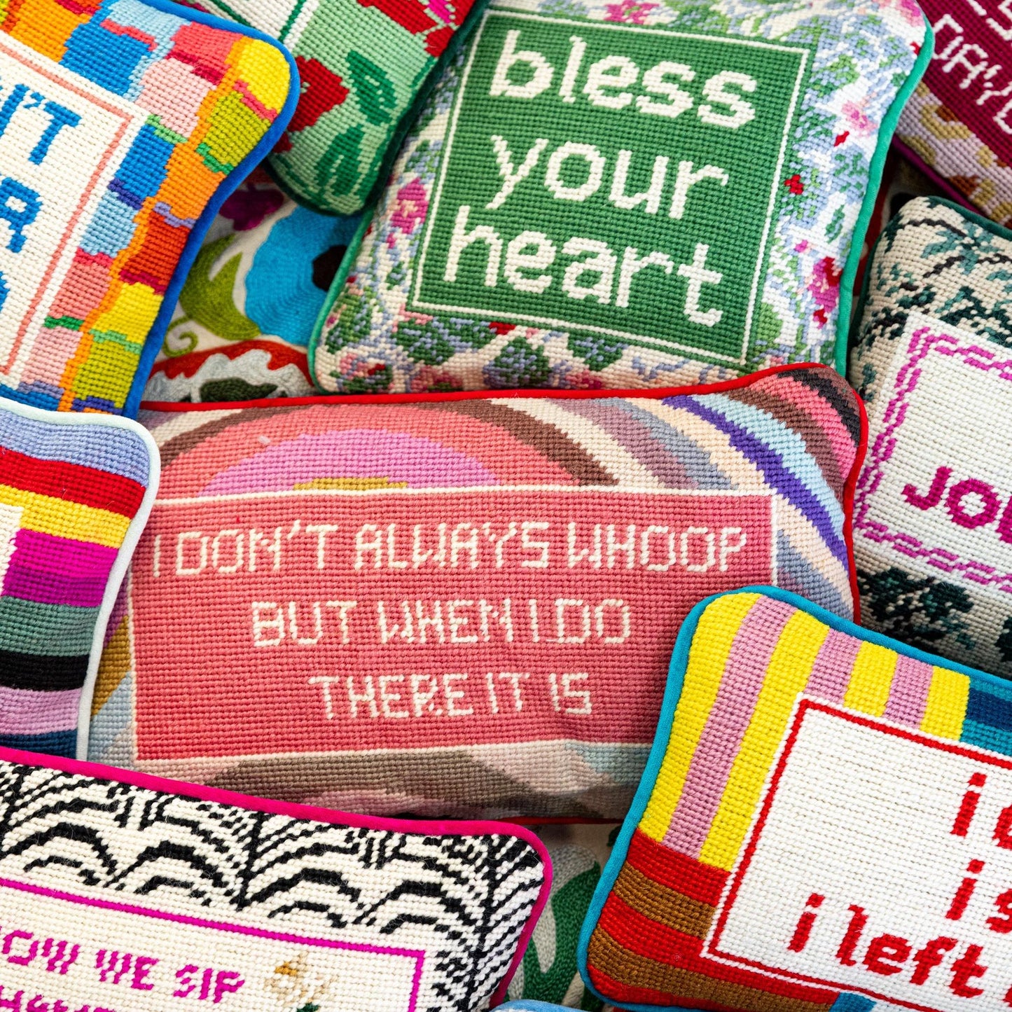 Whoop There It Is Needlepoint Pillow