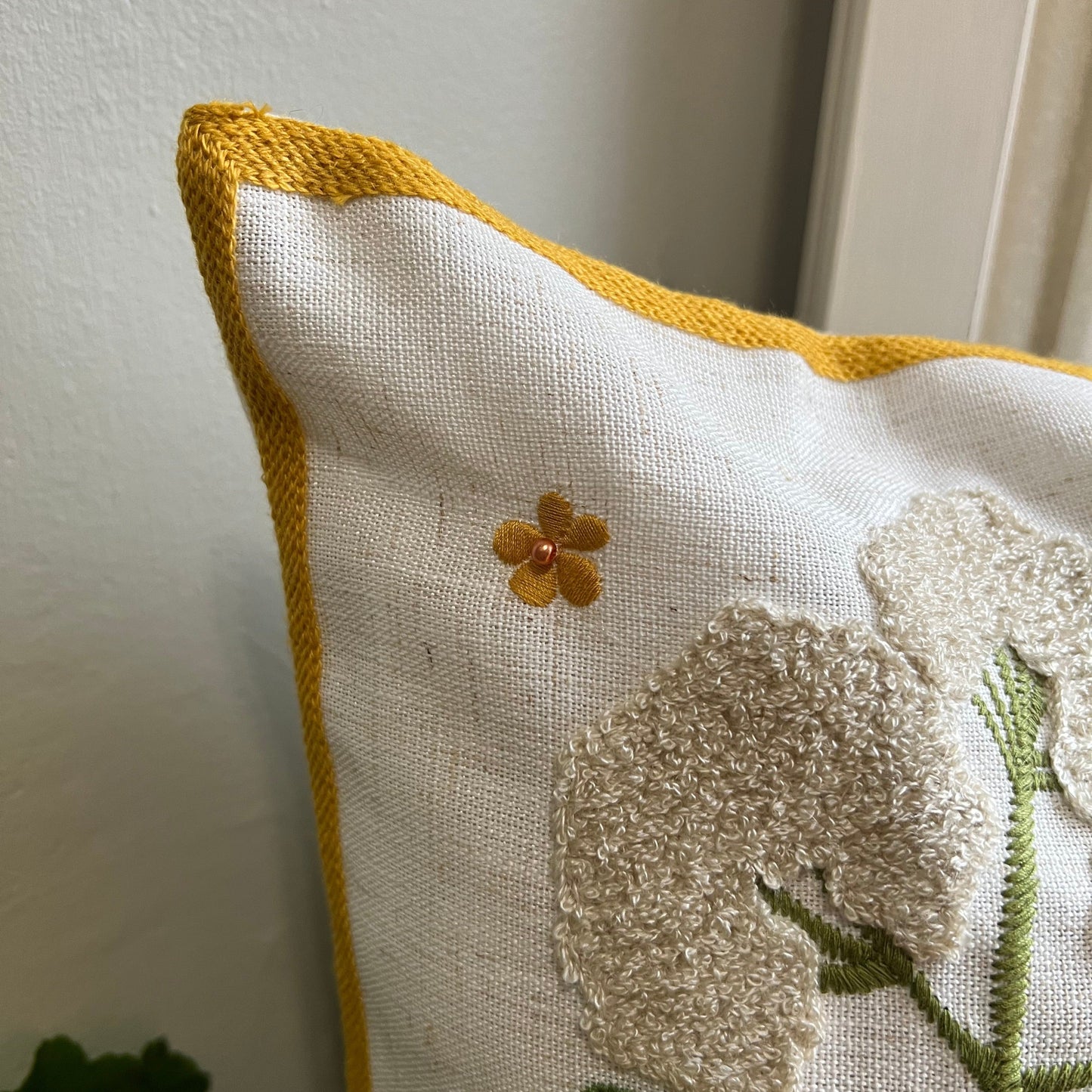 Wildflower Embroidered Pillow Cover