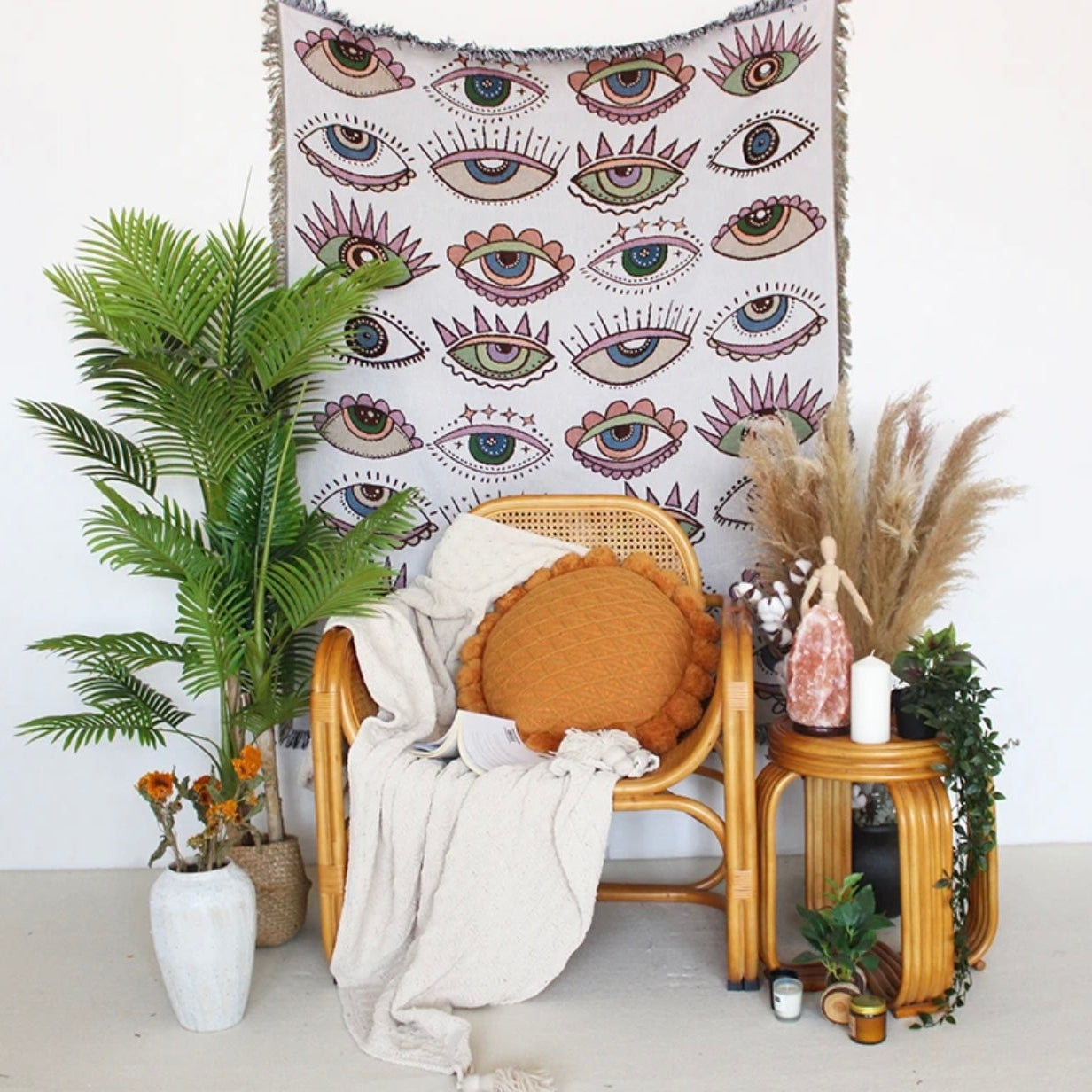 All Eyes on Me Woven Tapestry/Throw – Quarter Moon Bazaar