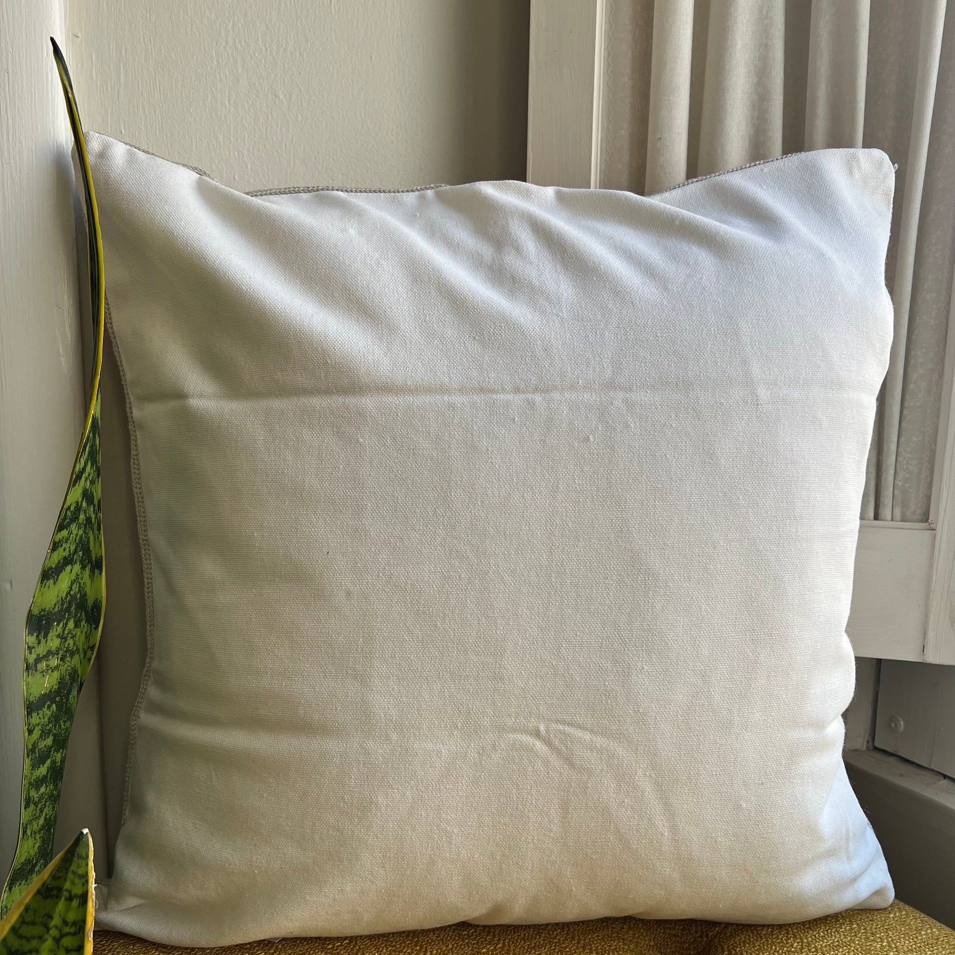 Grey Tufted Floral Embroidered Pillow Cover