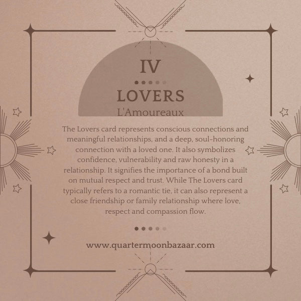 Lovers Tarot Card Gold Necklace