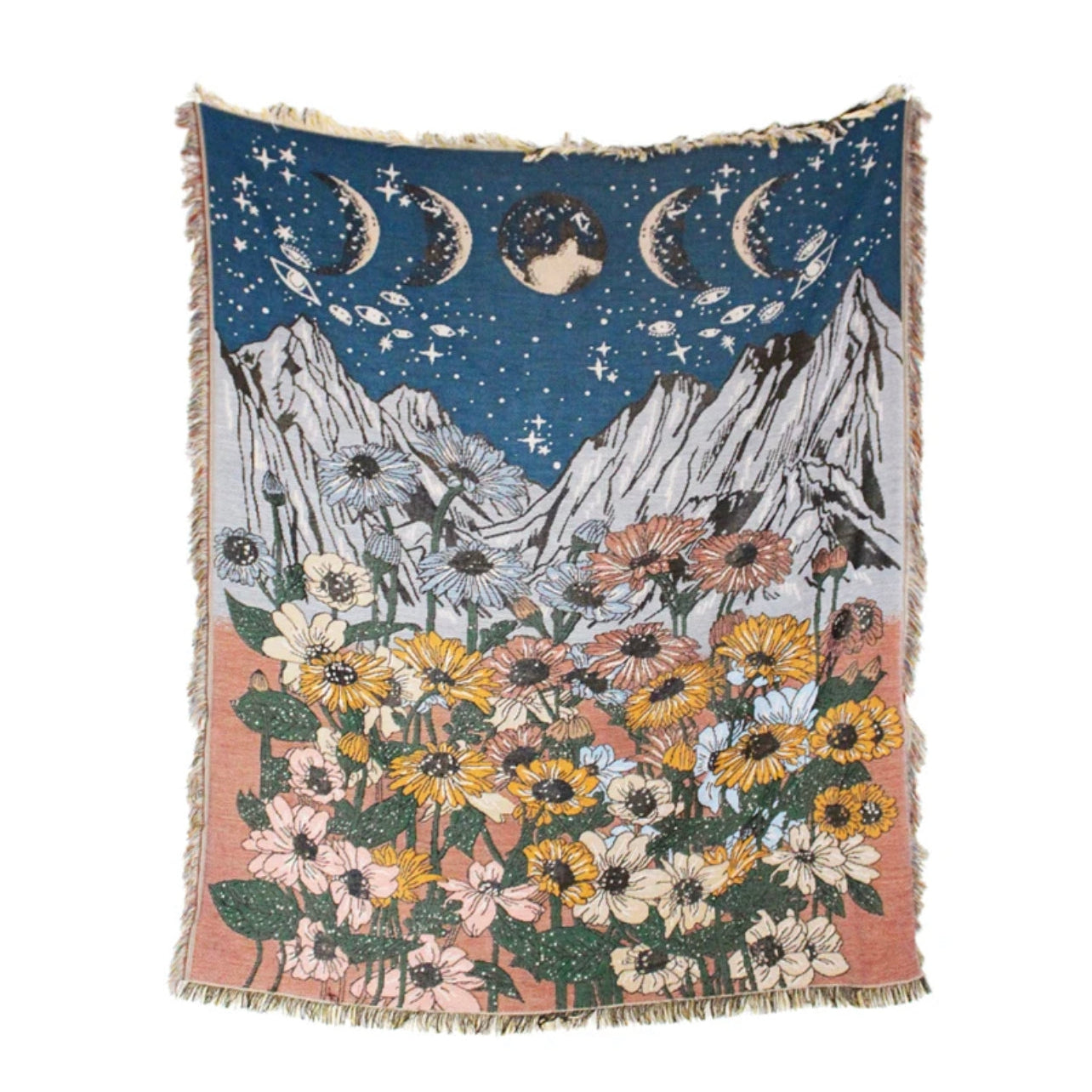 Moon Mountain Woven Tapestry/Throw – Quarter Moon Bazaar
