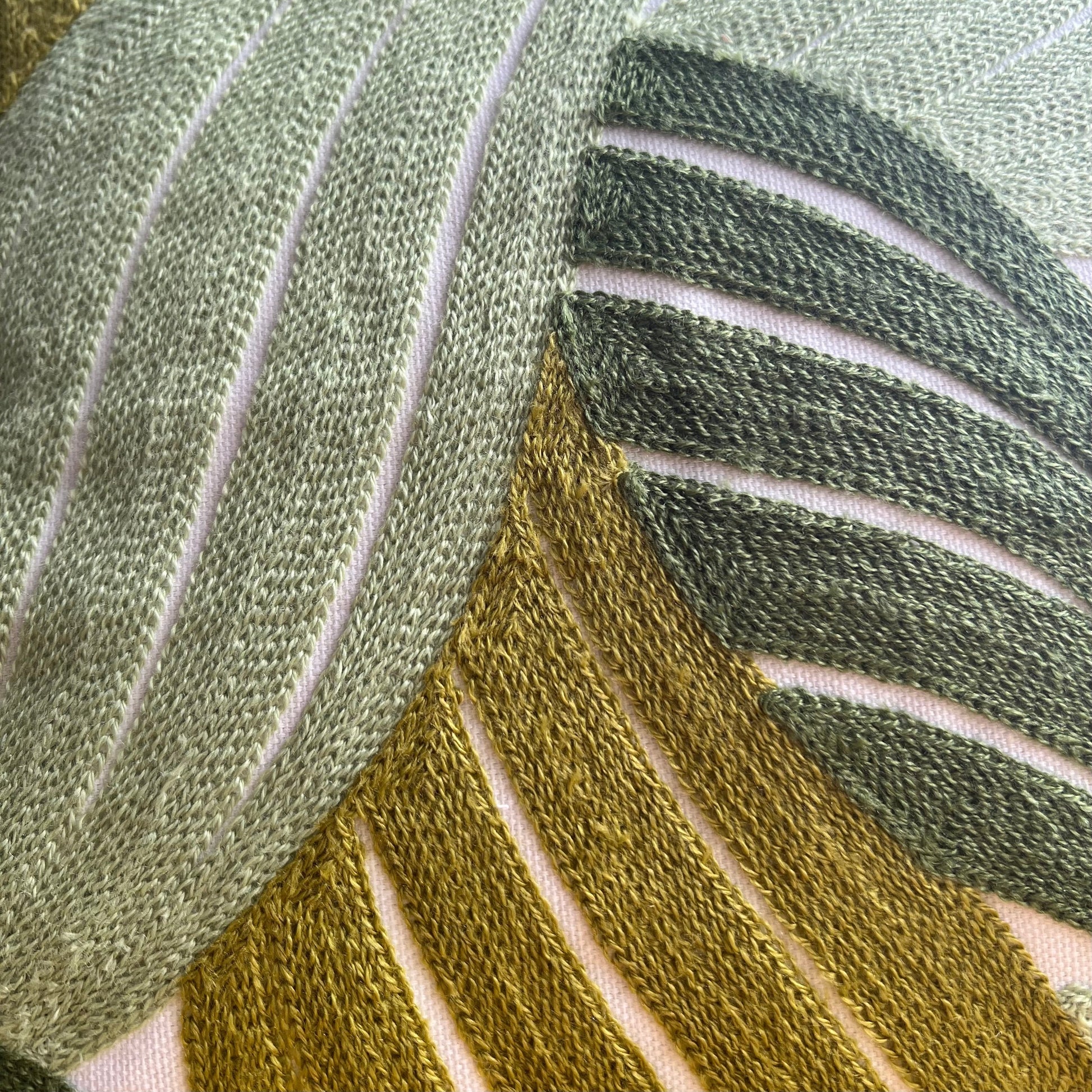 Waves of Green Embroidered Pillow Cover