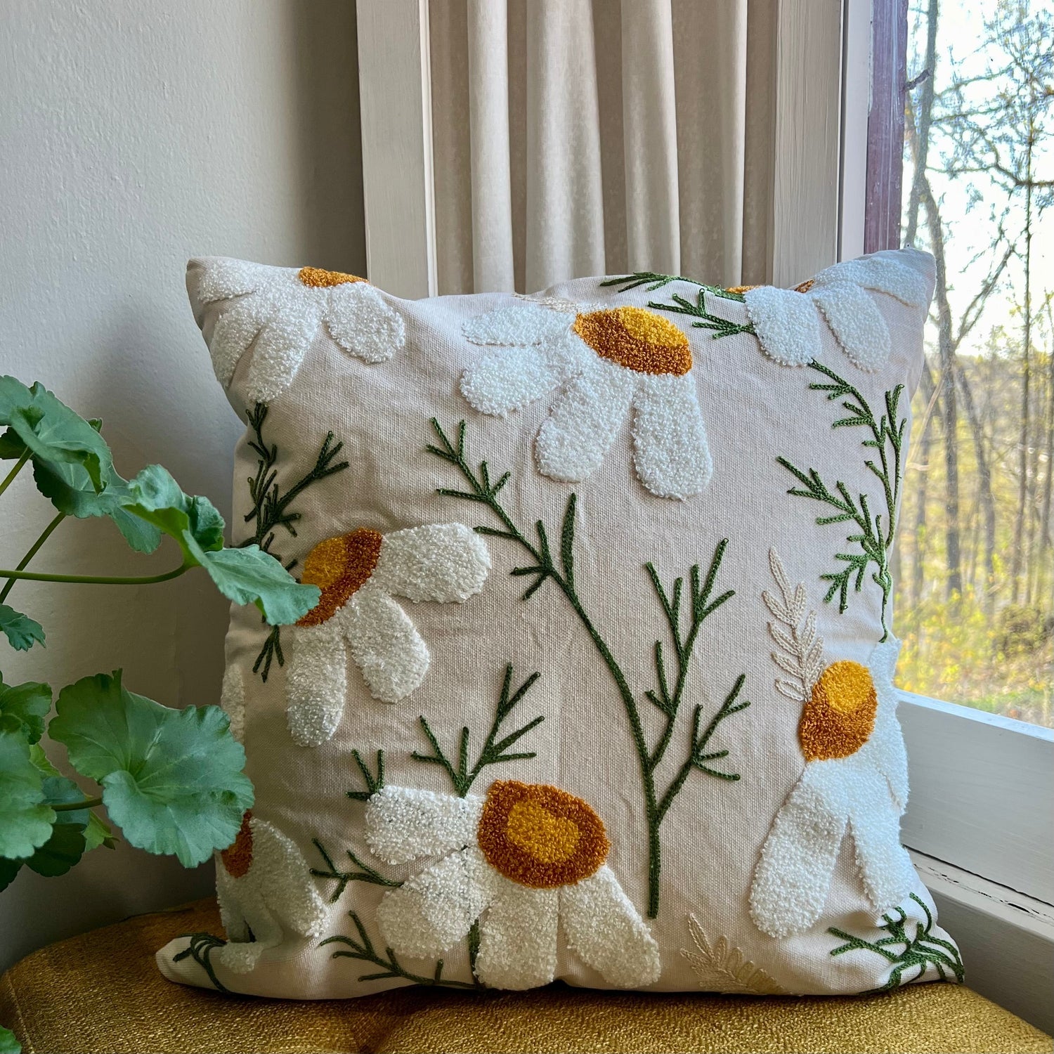 Floral Embroidered Pillow Covers