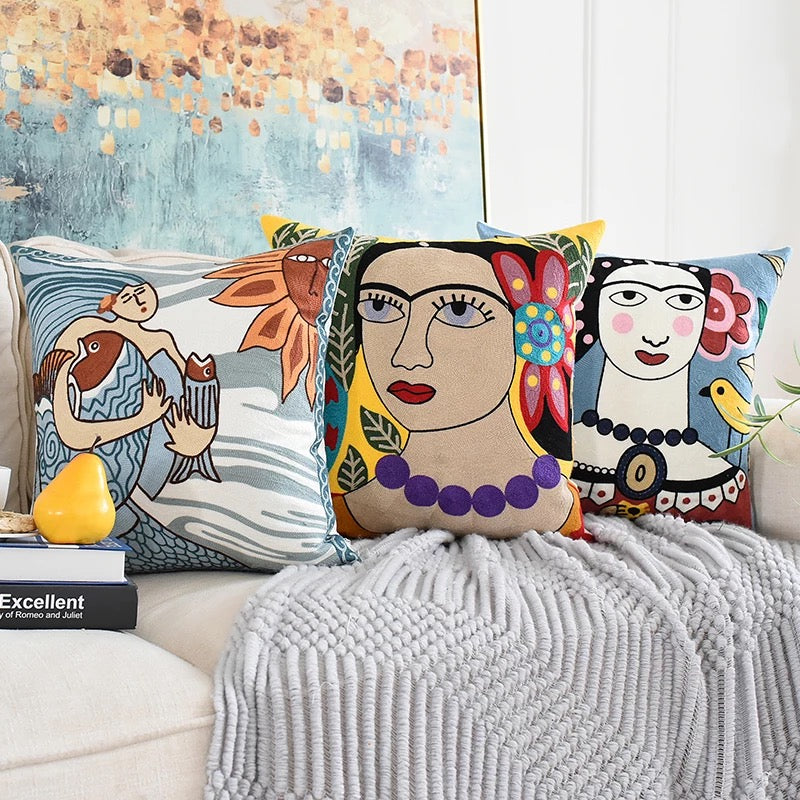 Frida-Inspired Pillow Covers