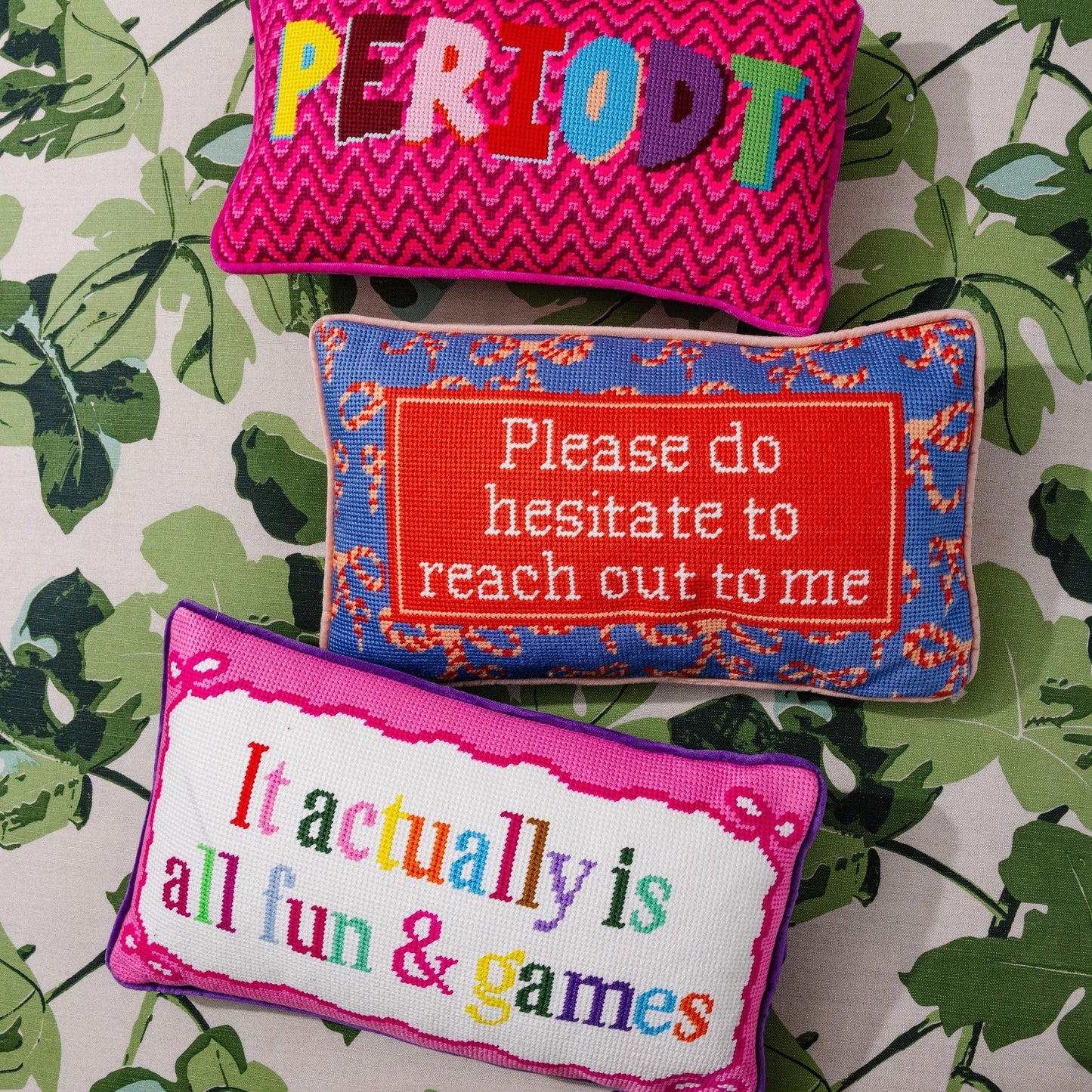 Periodt Needlepoint Pillow