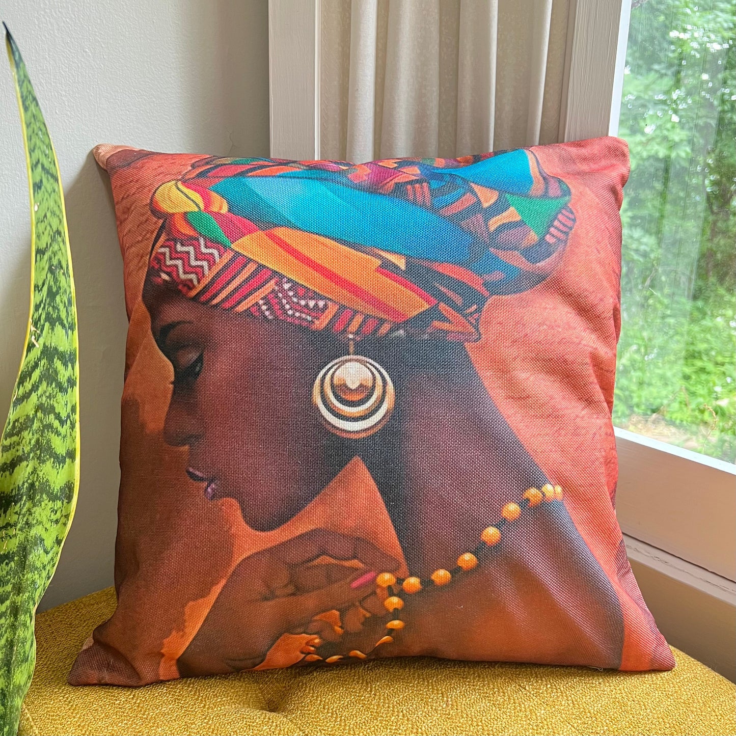 African Queen Indoor/Outdoor Pillow Cover