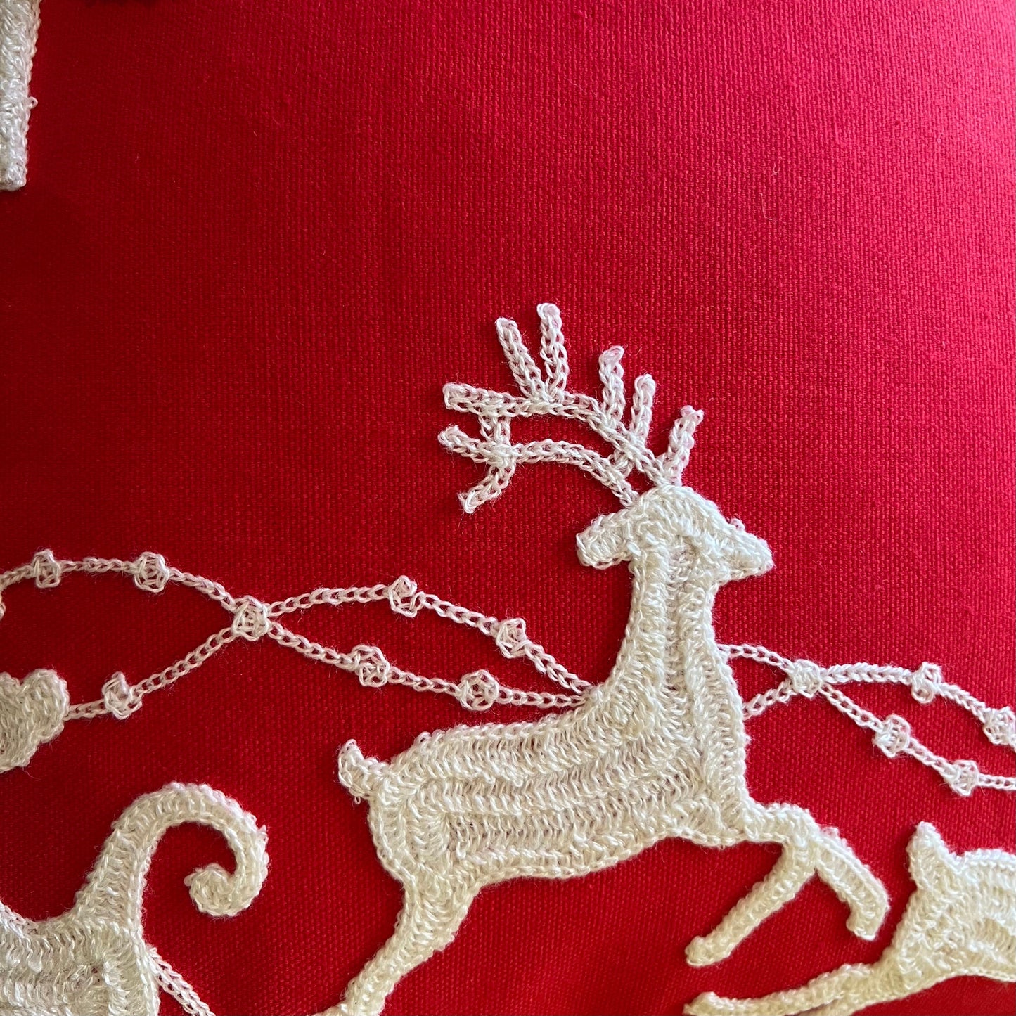 BUY ONE, GET ONE FREE | Santa and Reindeer Embroidered Pillow Cover