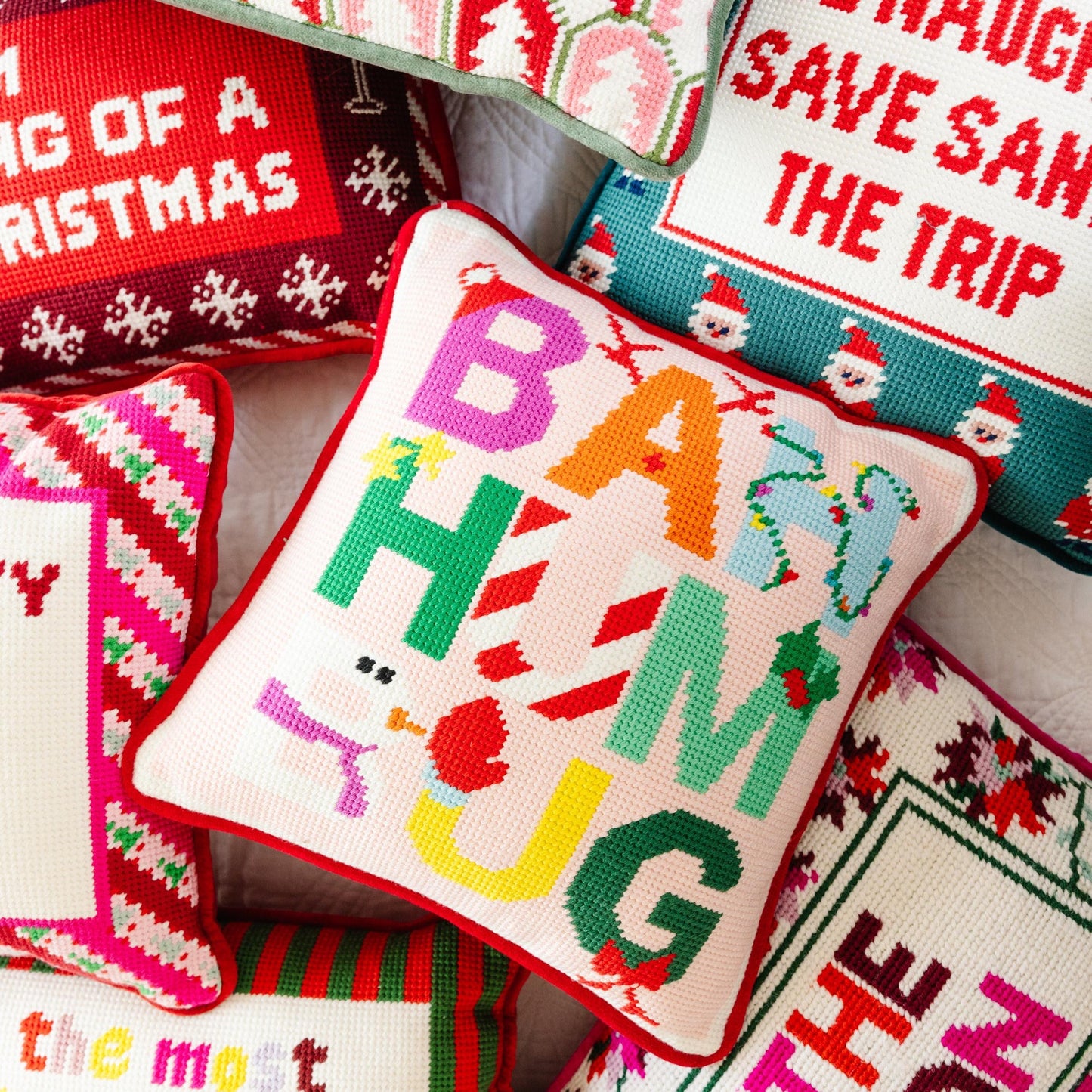 Bah Humbug Needlepoint Pillow