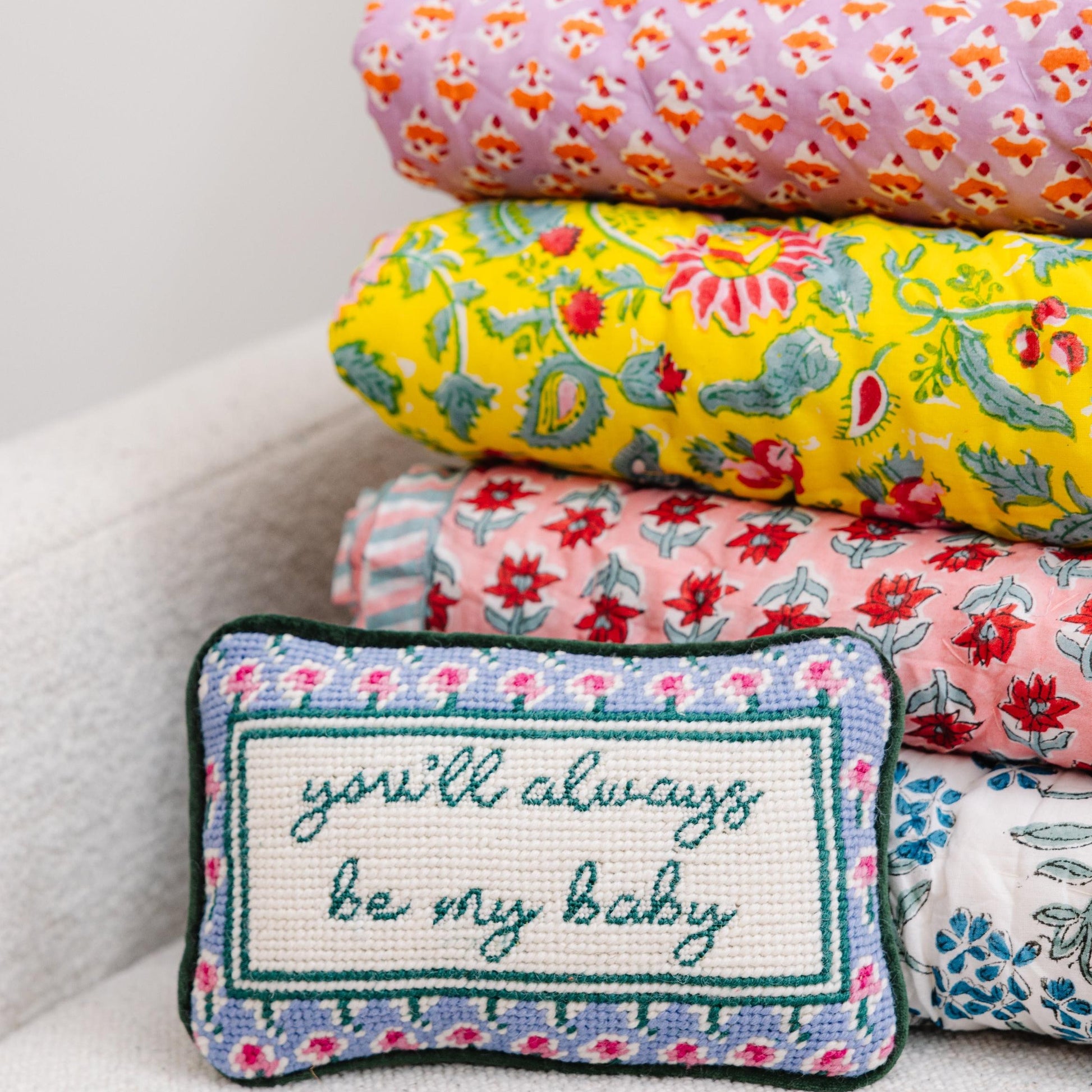 Be My Baby Mini Needlepoint Pillow