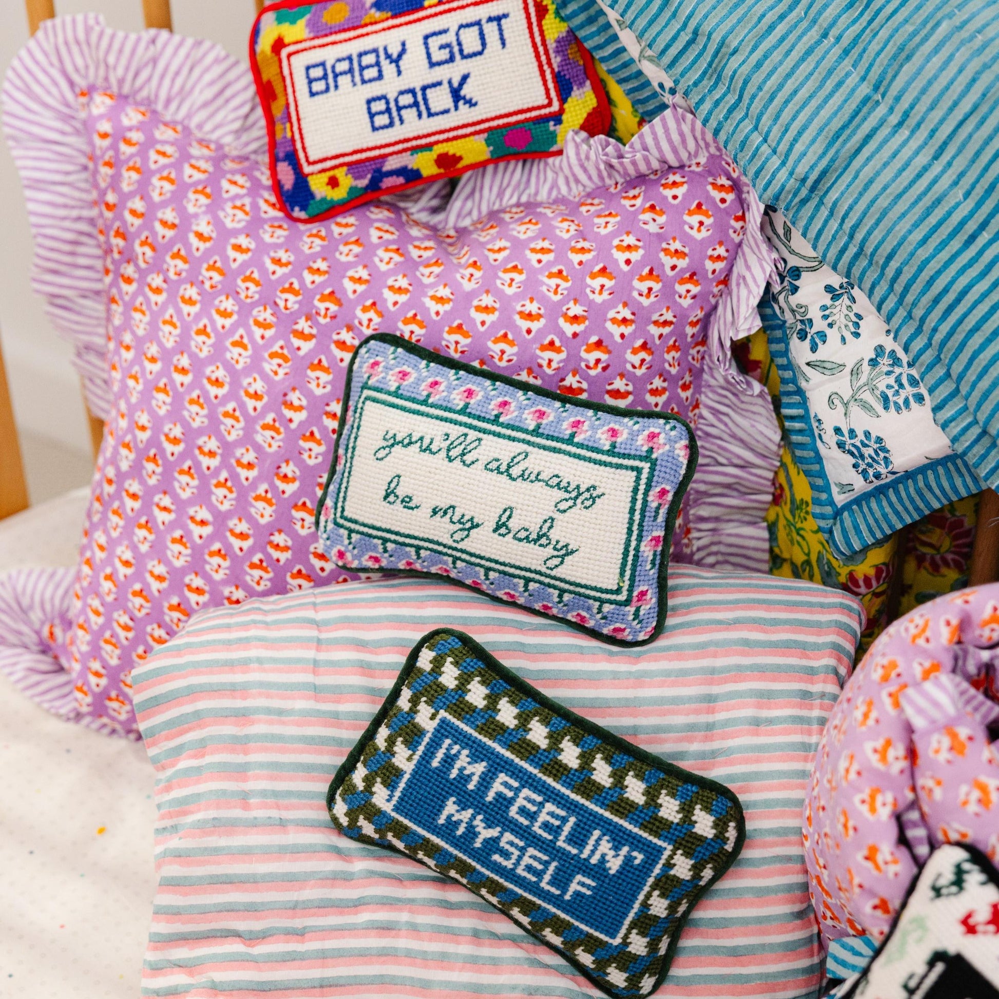 Be My Baby Mini Needlepoint Pillow