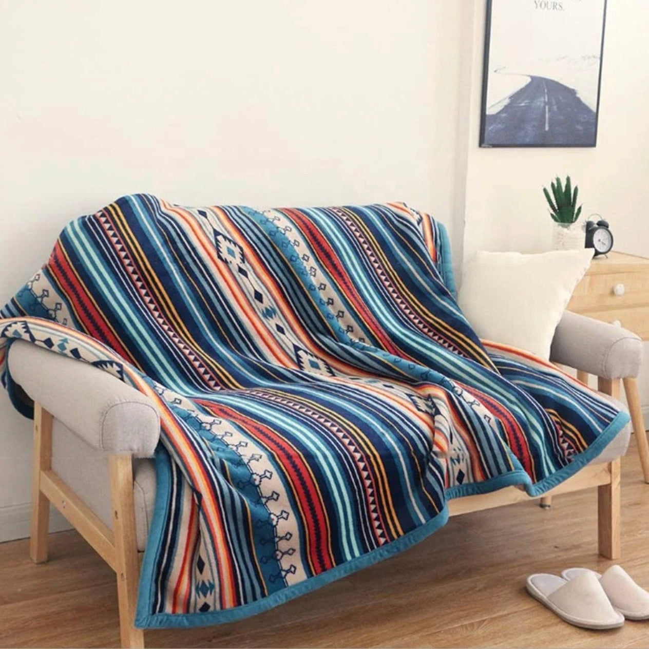 Bohemian Sherpa Throw Blanket