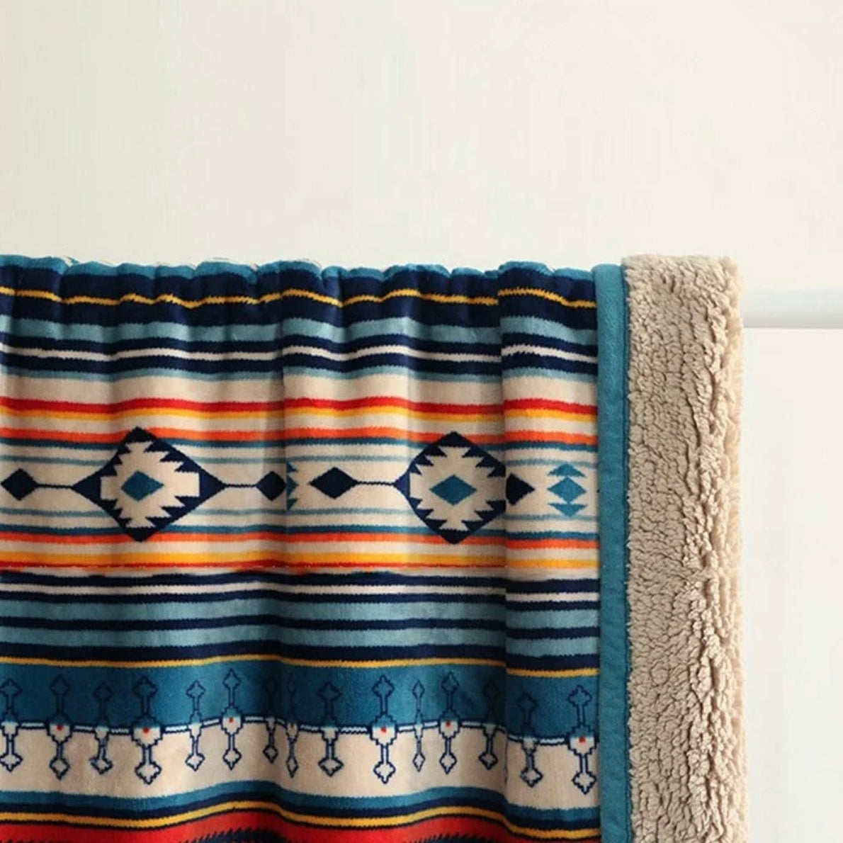 Bohemian Sherpa Throw Blanket