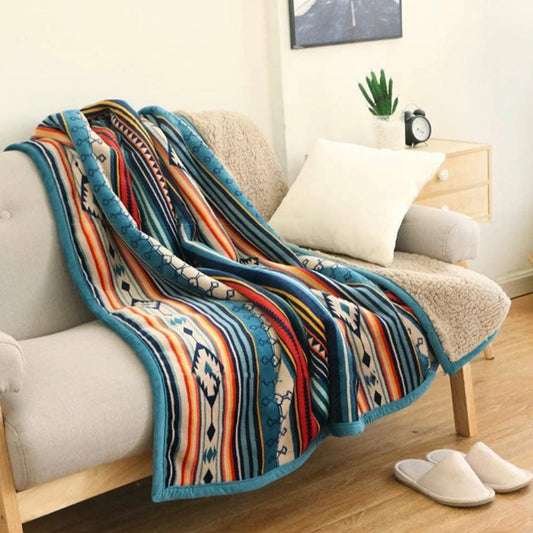 Bohemian Sherpa Throw Blanket