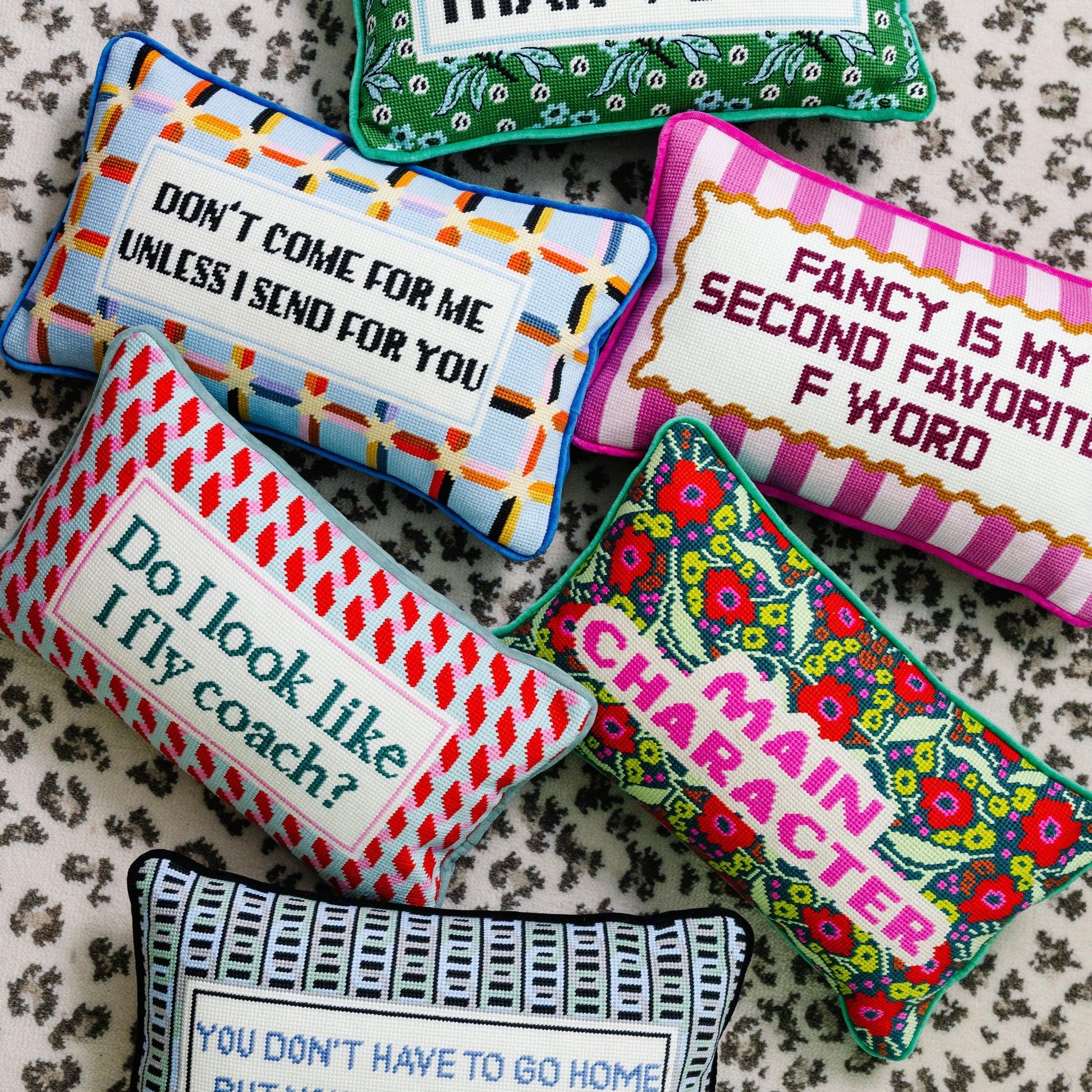 Can't Stay Here Needlepoint Pillow