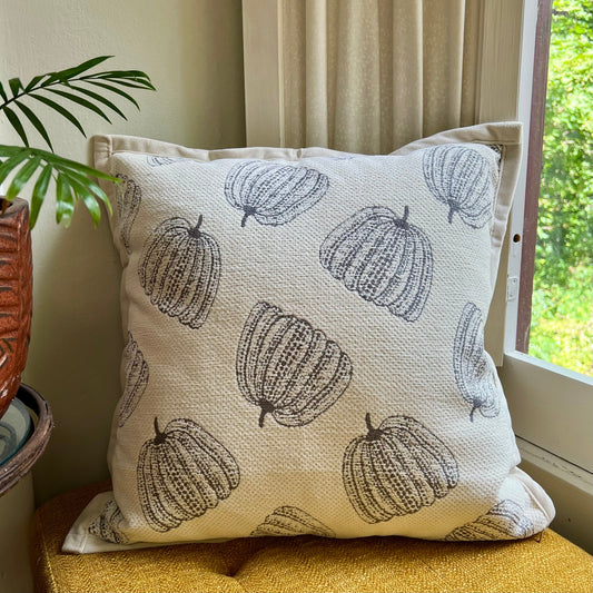 Chenille Charcoal Pumpkin Pillow Cover