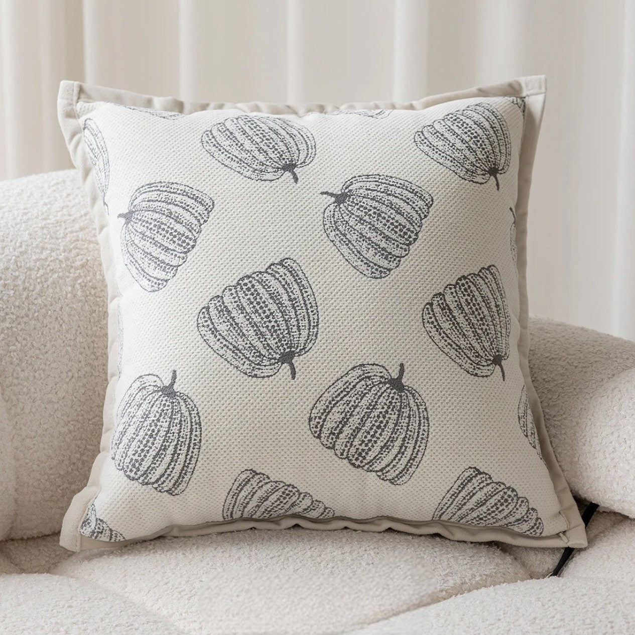 Chenille Charcoal Pumpkin Pillow Cover