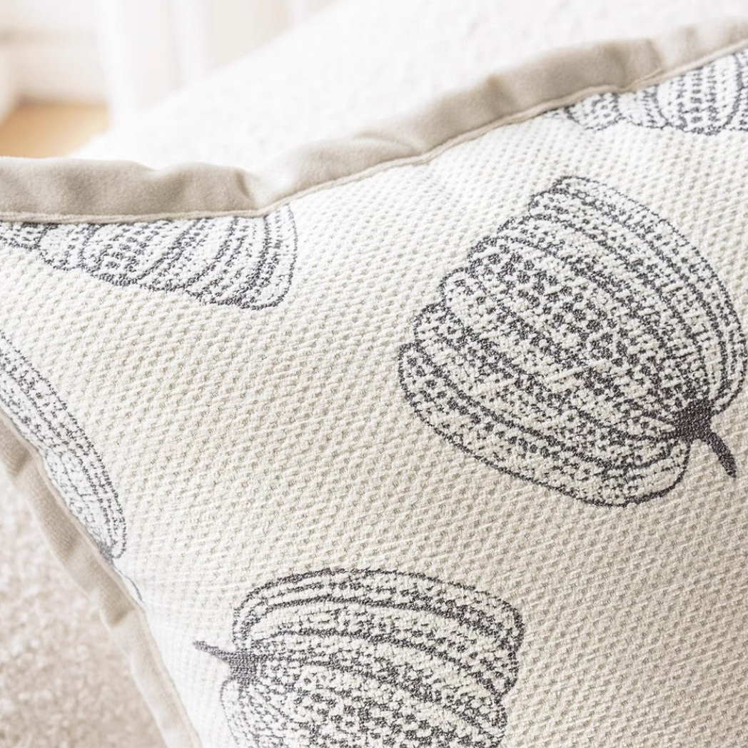 Chenille Charcoal Pumpkin Pillow Cover