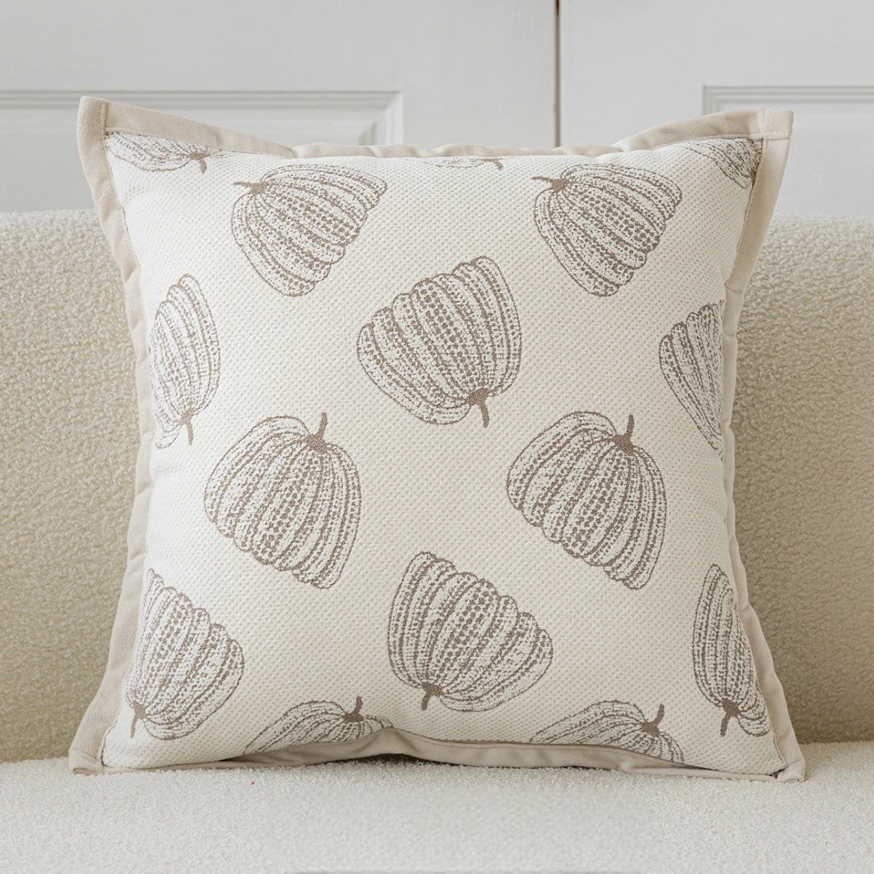 Chenille Tan Pumpkin Pillow Cover