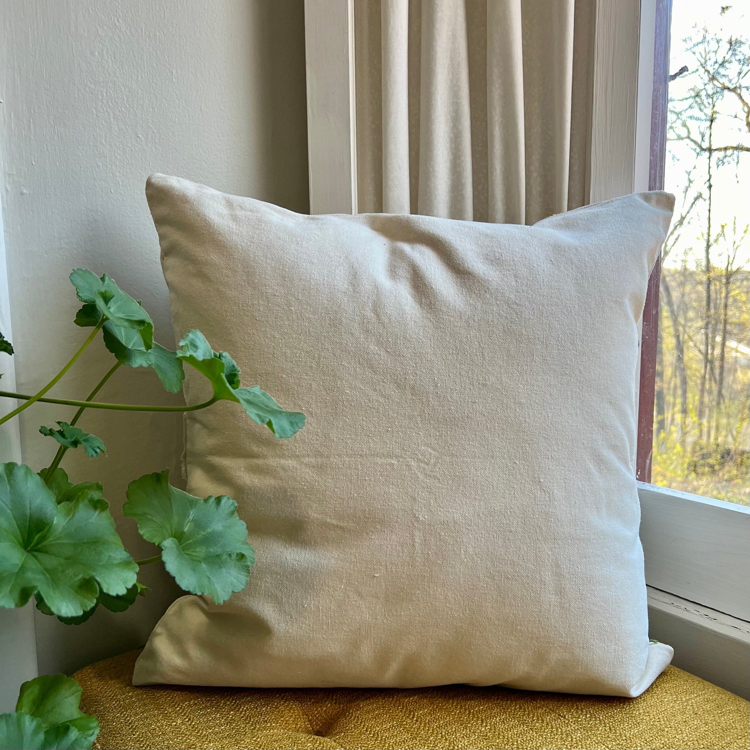 Daisy Embroidered Throw Pillow Cover