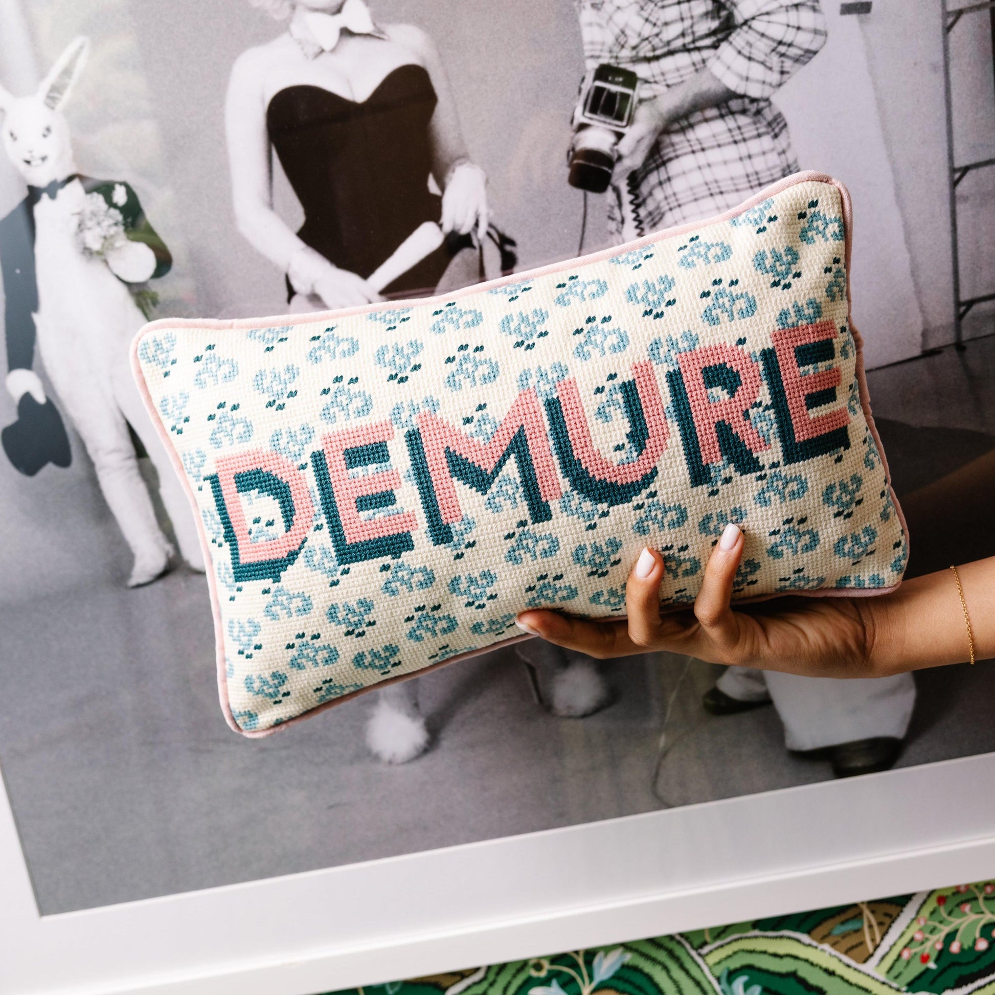 Demure Needlepoint Pillow