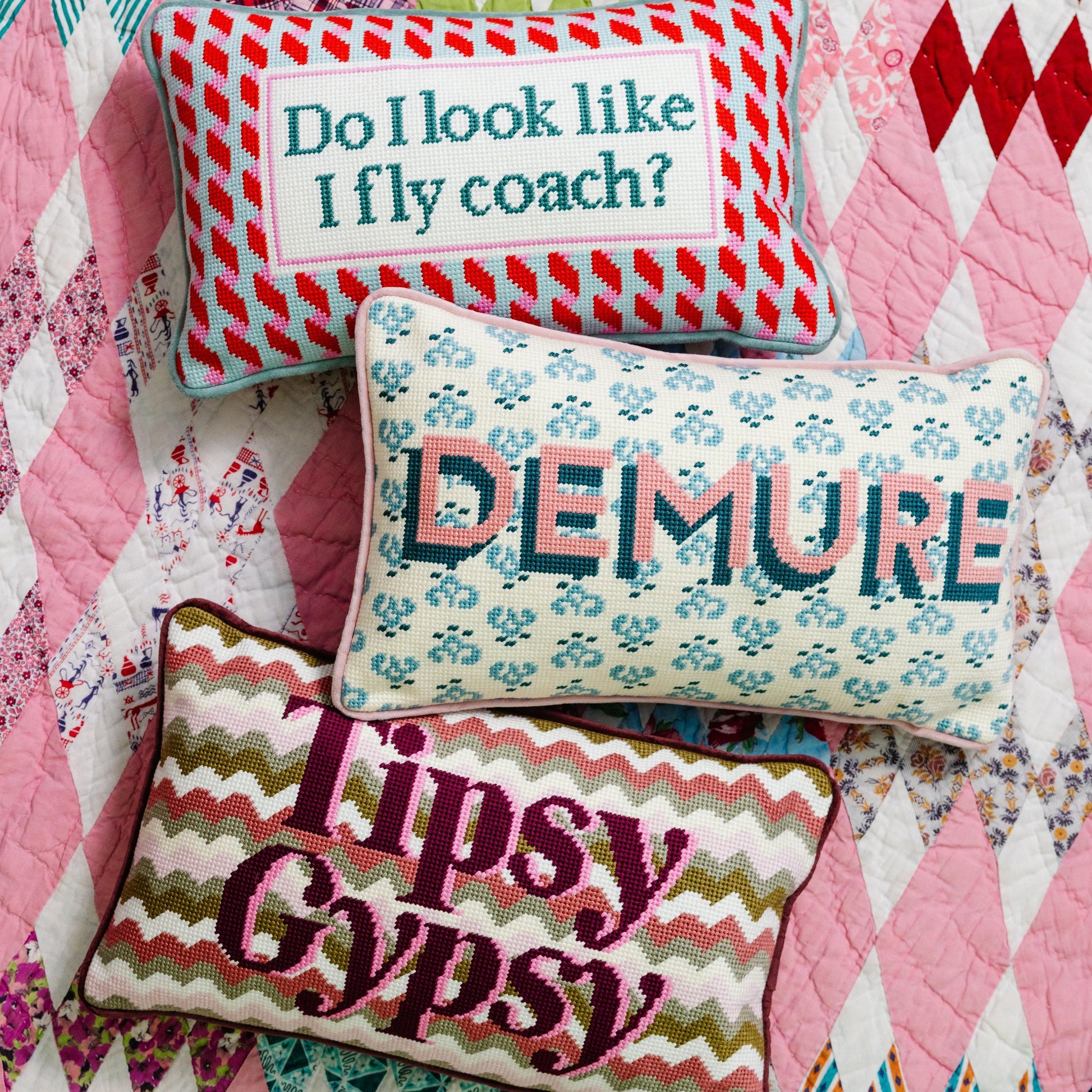 Demure Needlepoint Pillow