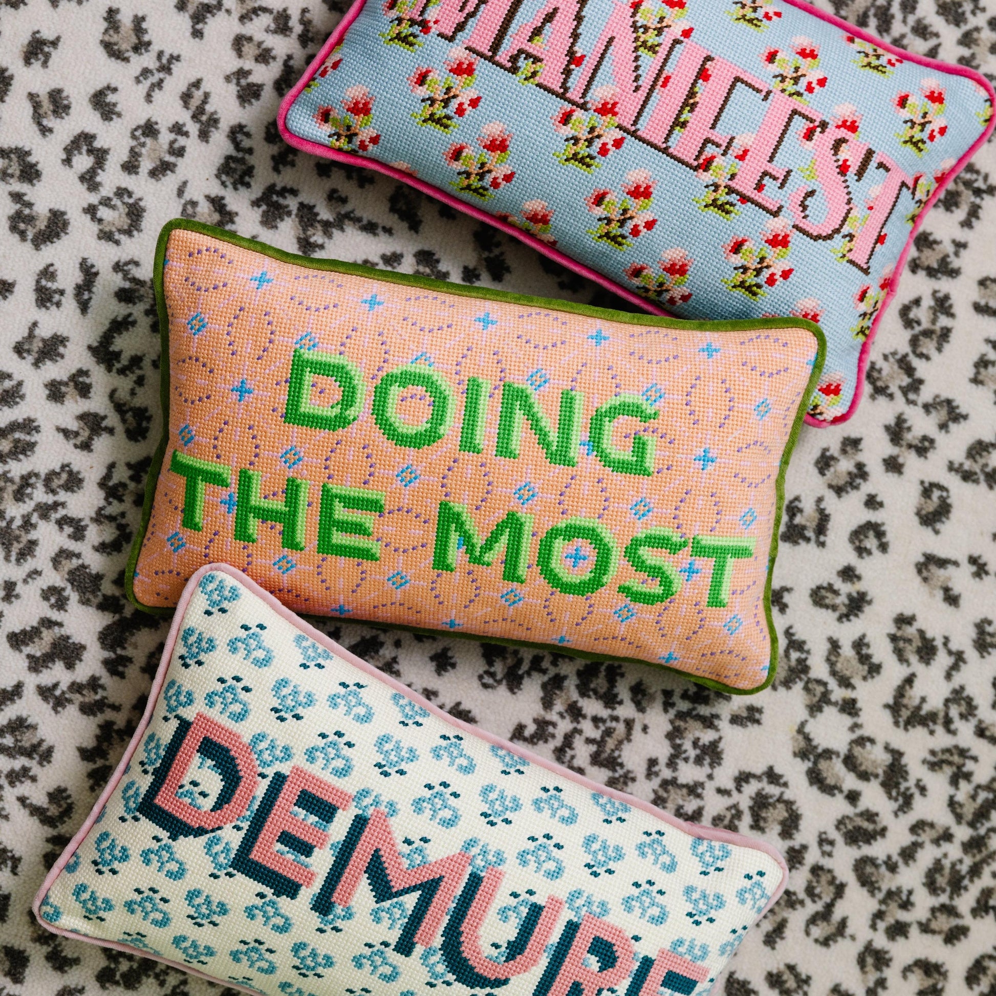 Doing the Most Needlepoint Pillow