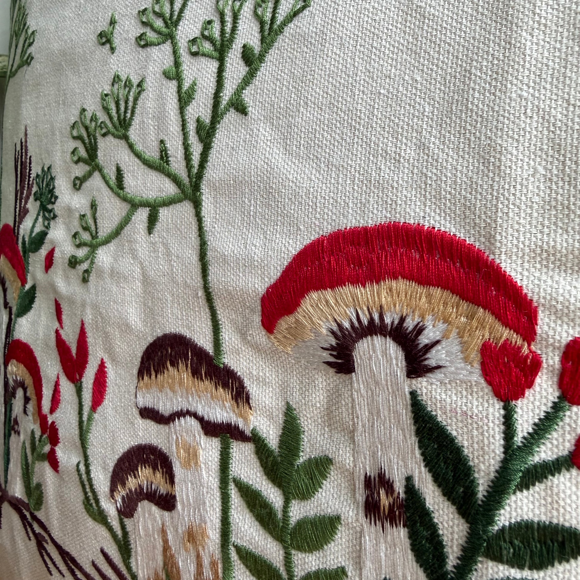 Embroidered Cottage Pillow Cover