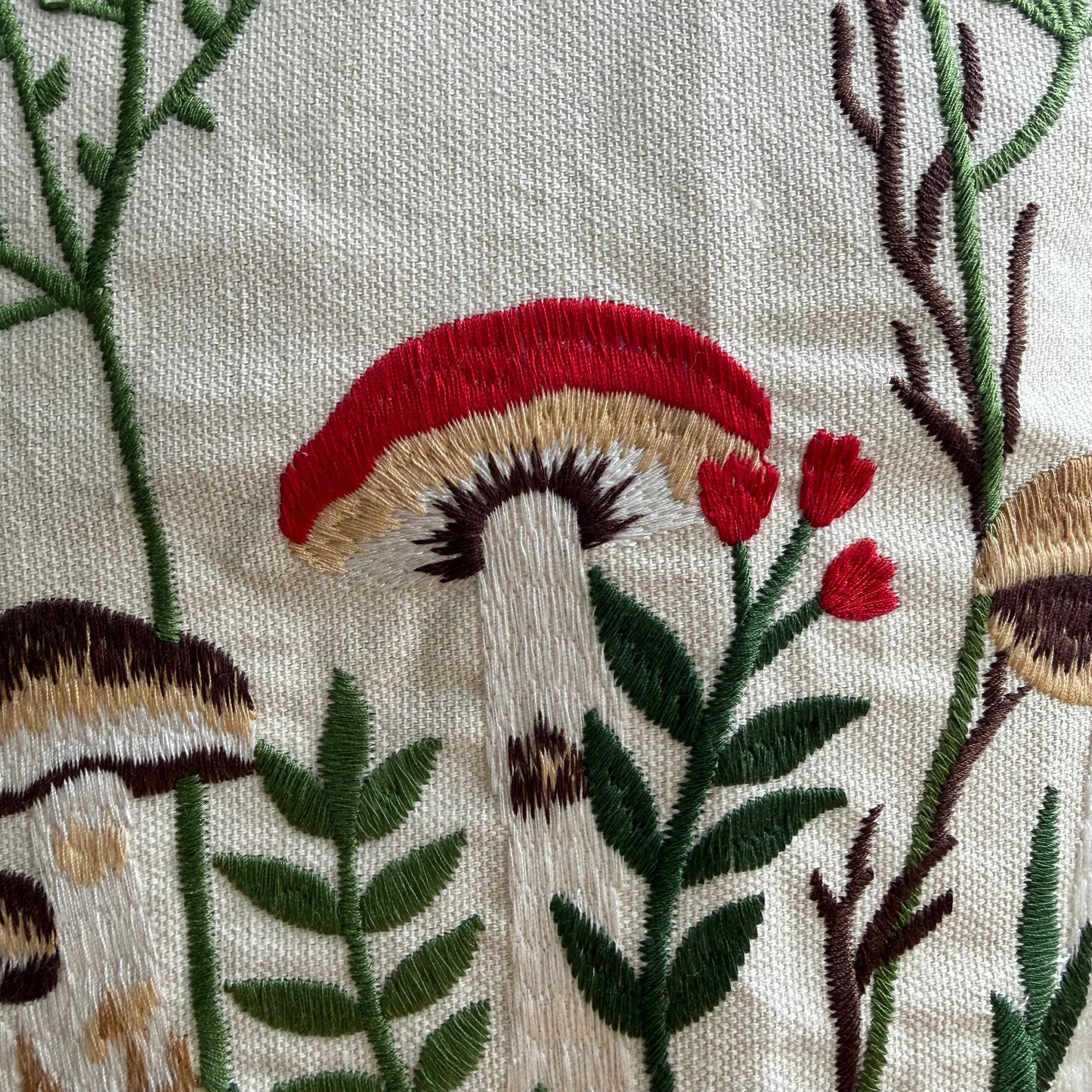 Embroidered Fall Cottage Pillow Cover