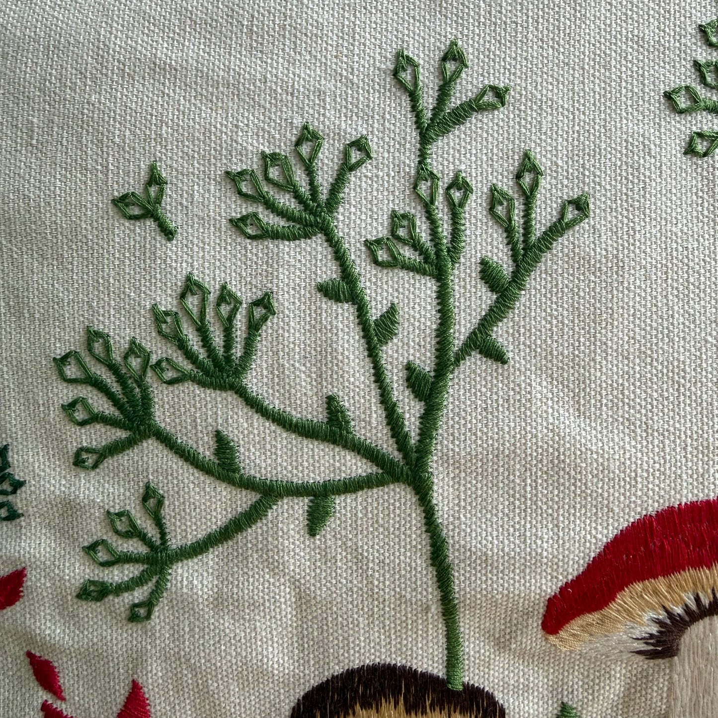 Embroidered Fall Cottage Pillow Cover