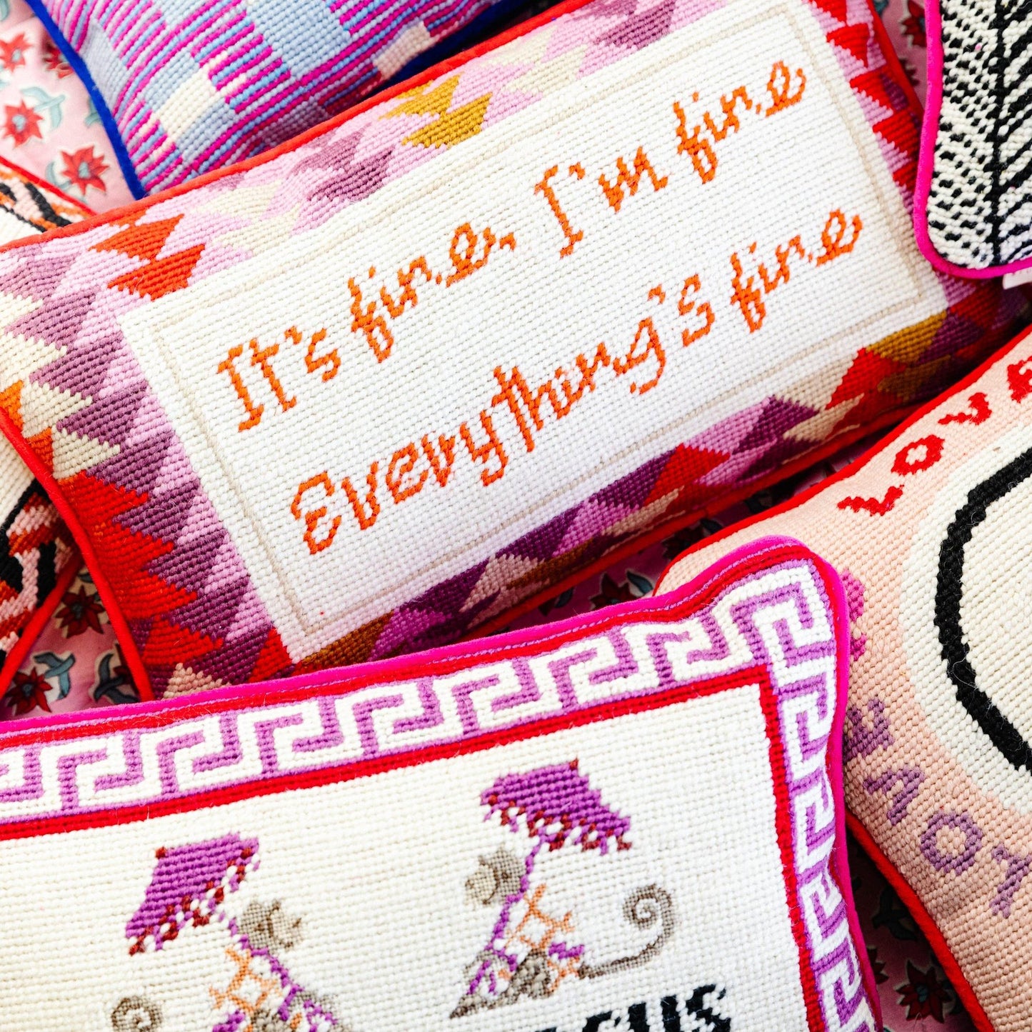 Everything's Fine Needlepoint Pillow