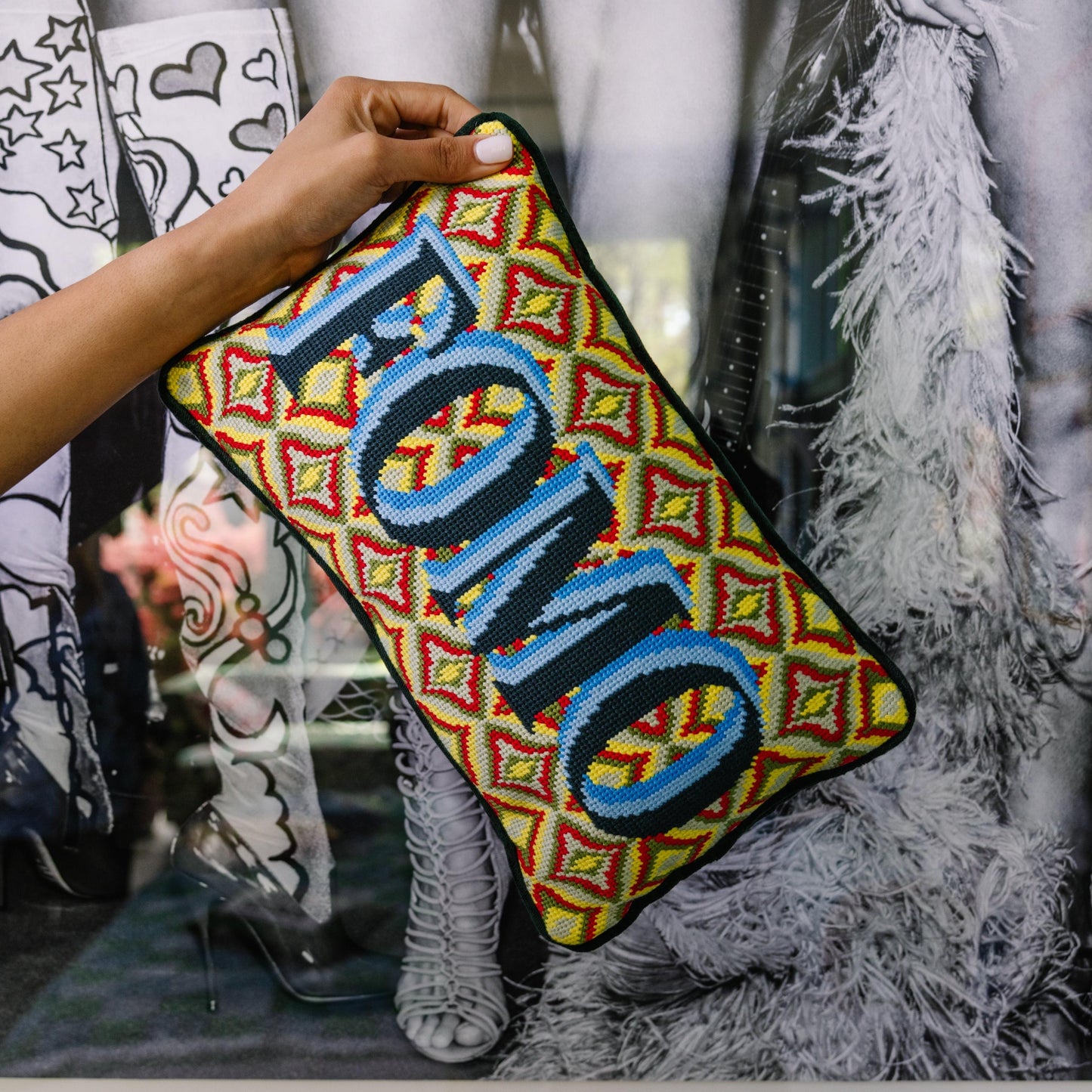FOMO Needlepoint Pillow