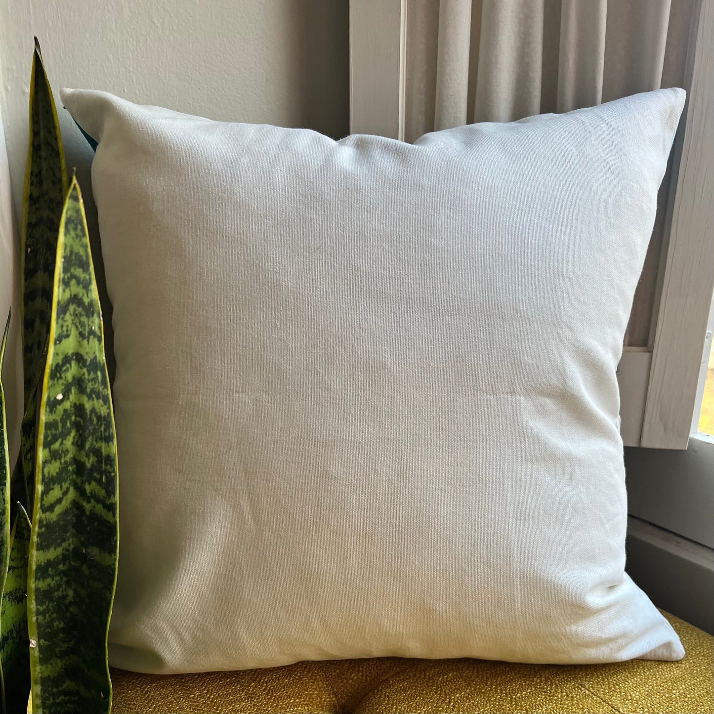 Frida Inspired Self Portrait with Canary Embroidered Throw Pillow Cover