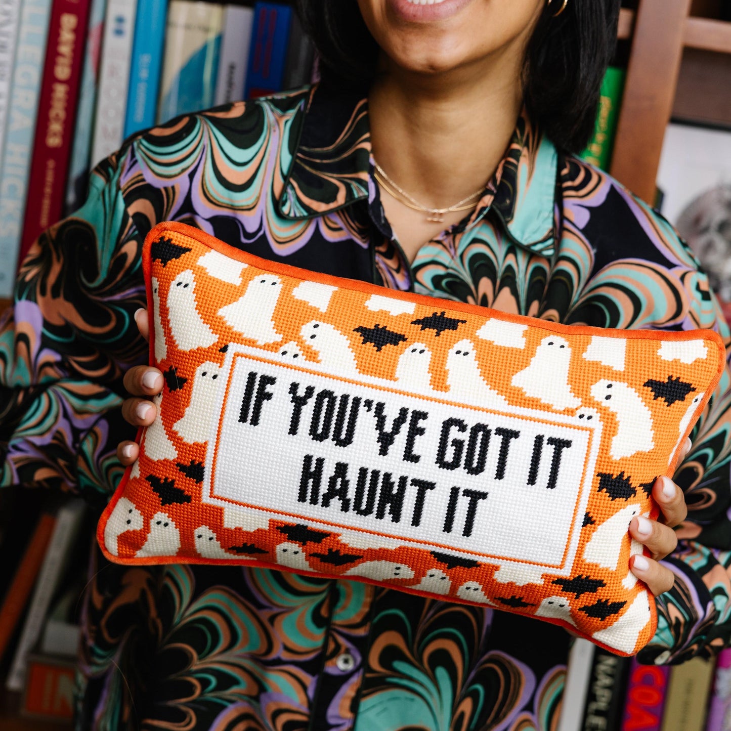 Haunt It Needlepoint Pillow