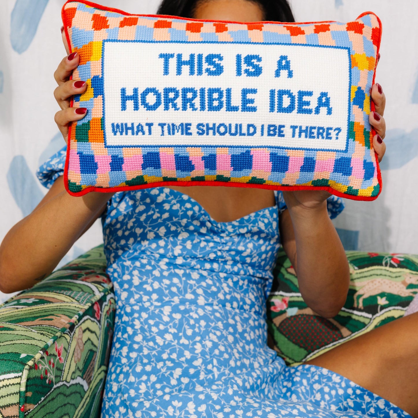 Horrible Idea Needlepoint Pillow