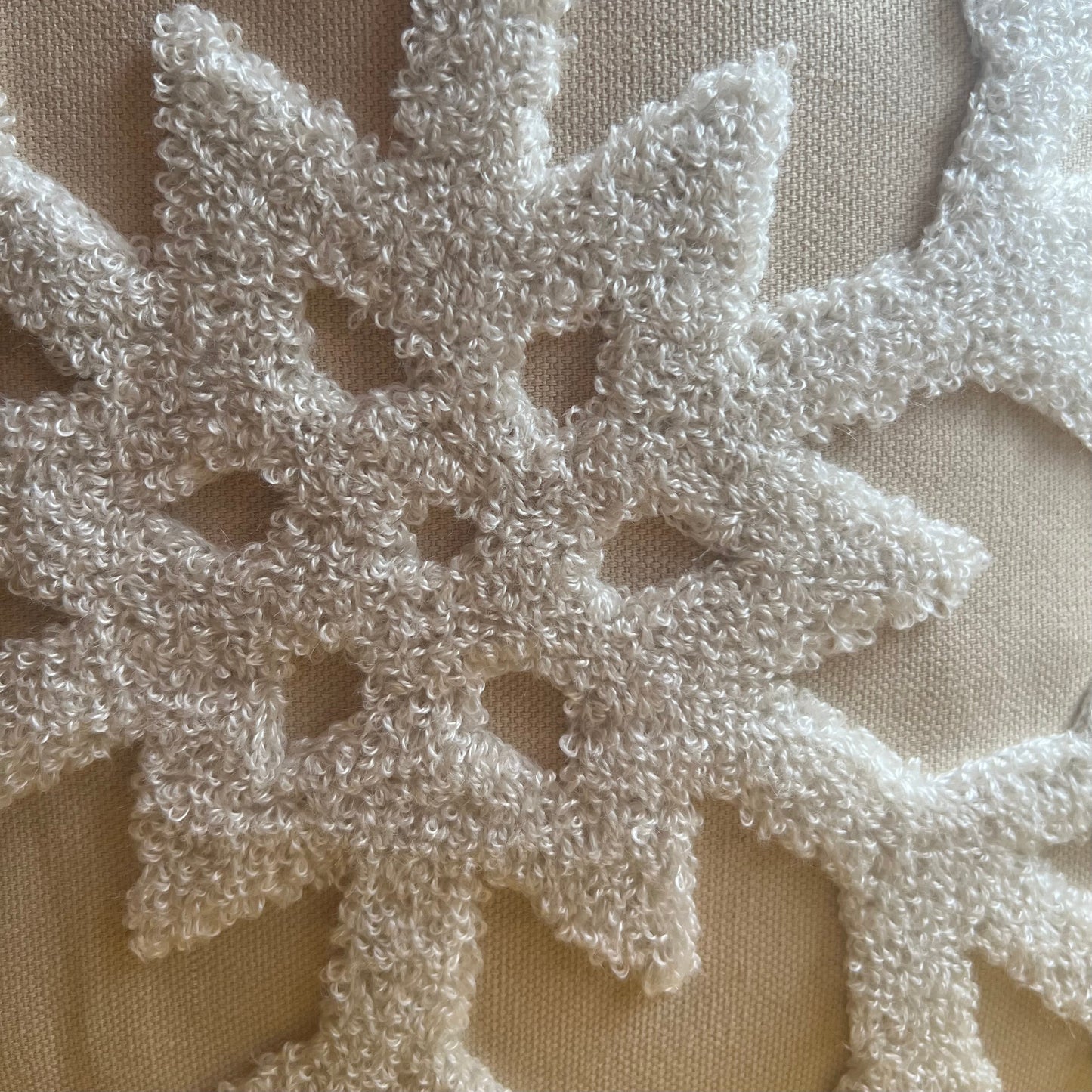 Ivory Snowflake Embroidered Pillow Cover