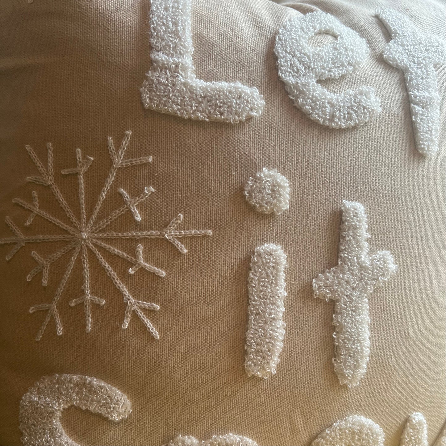 Let it Snow Embroidered Pillow Cover