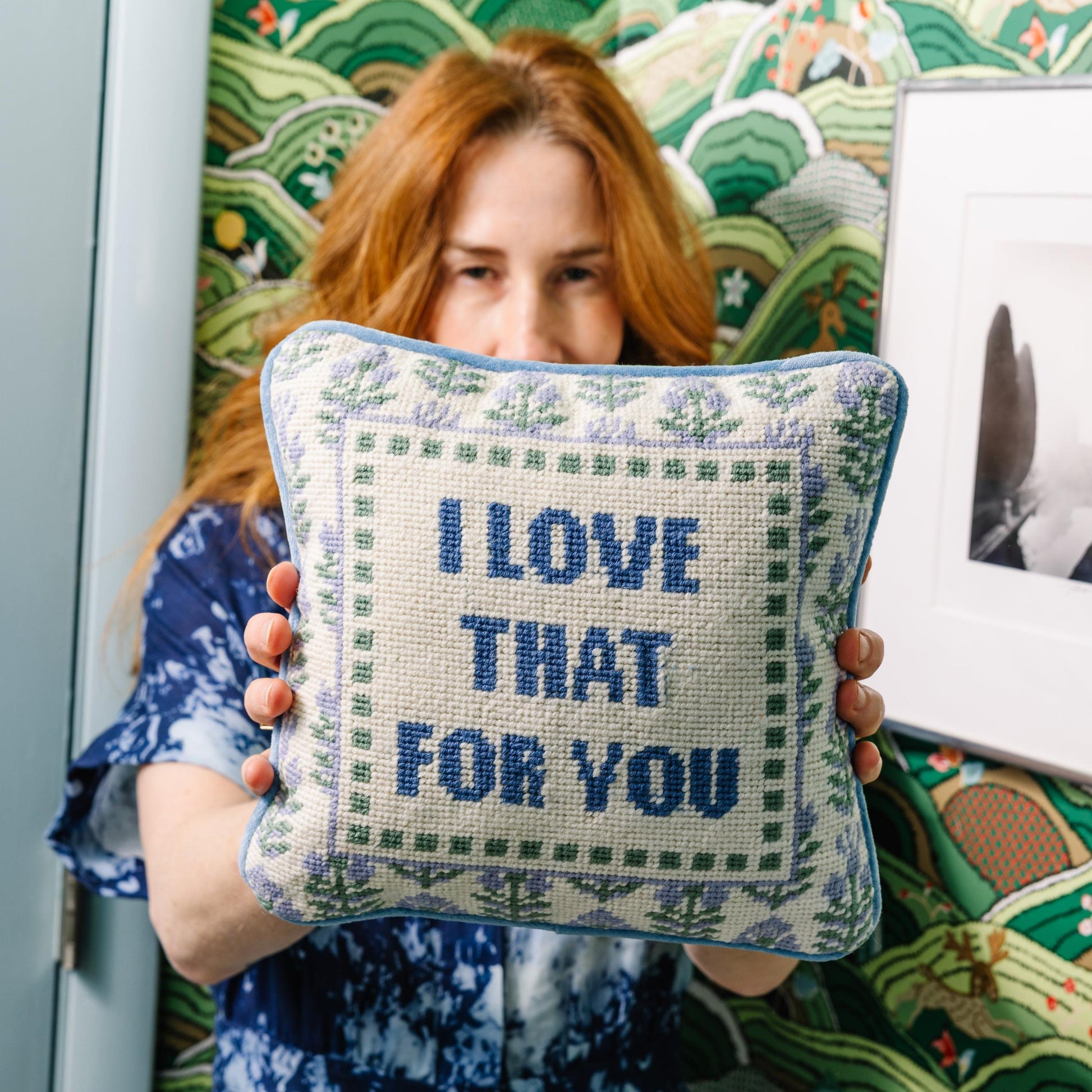 Love That for You Needlepoint Pillow