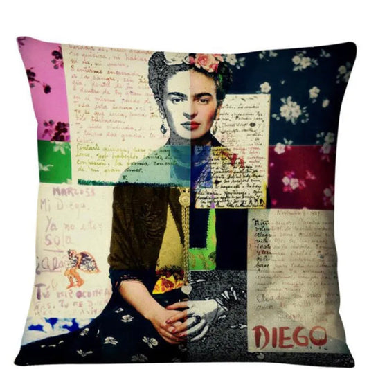 Mixed Media Frida Indoor/Outdoor Throw Pillow Cover