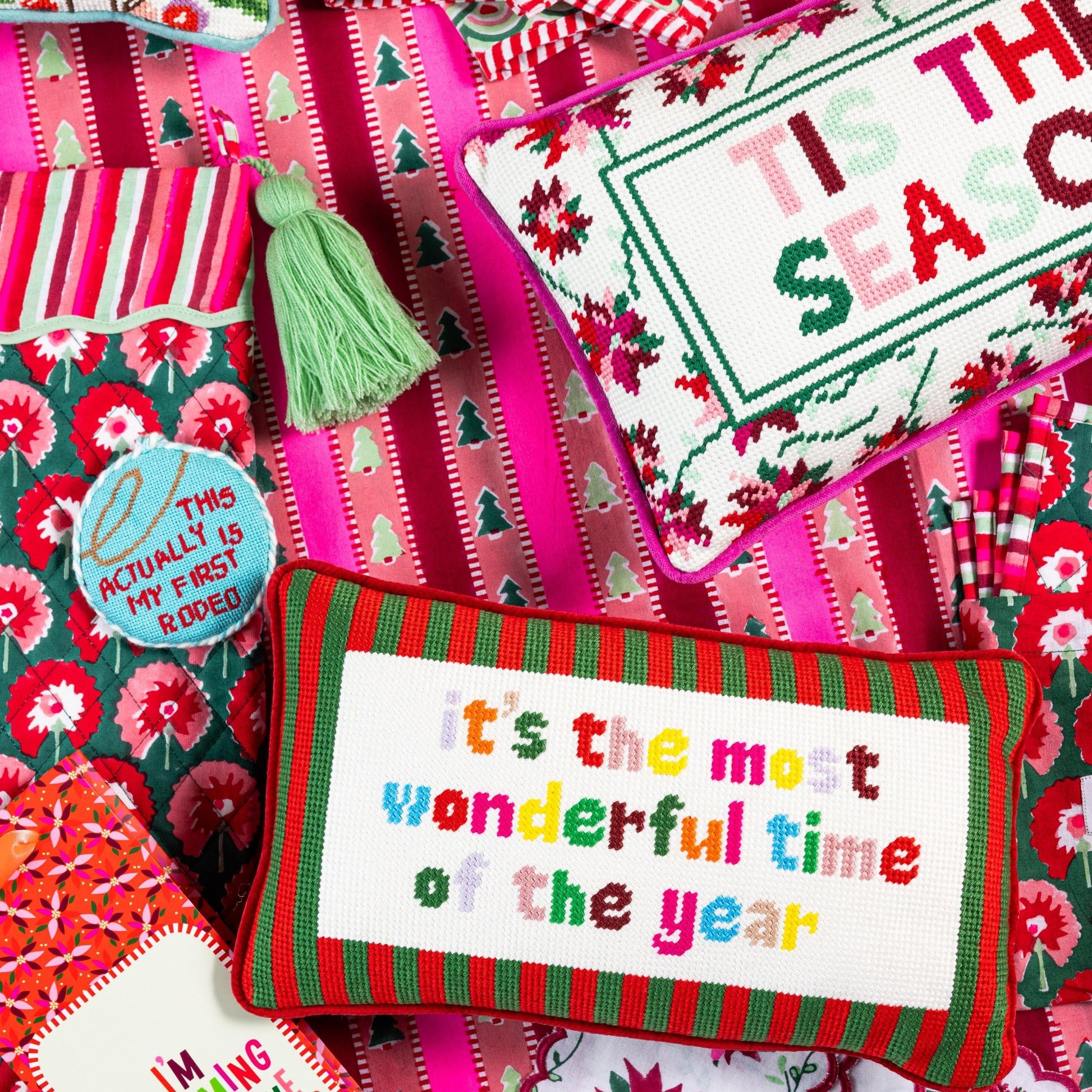 Most Wonderful Time Needlepoint Pillow